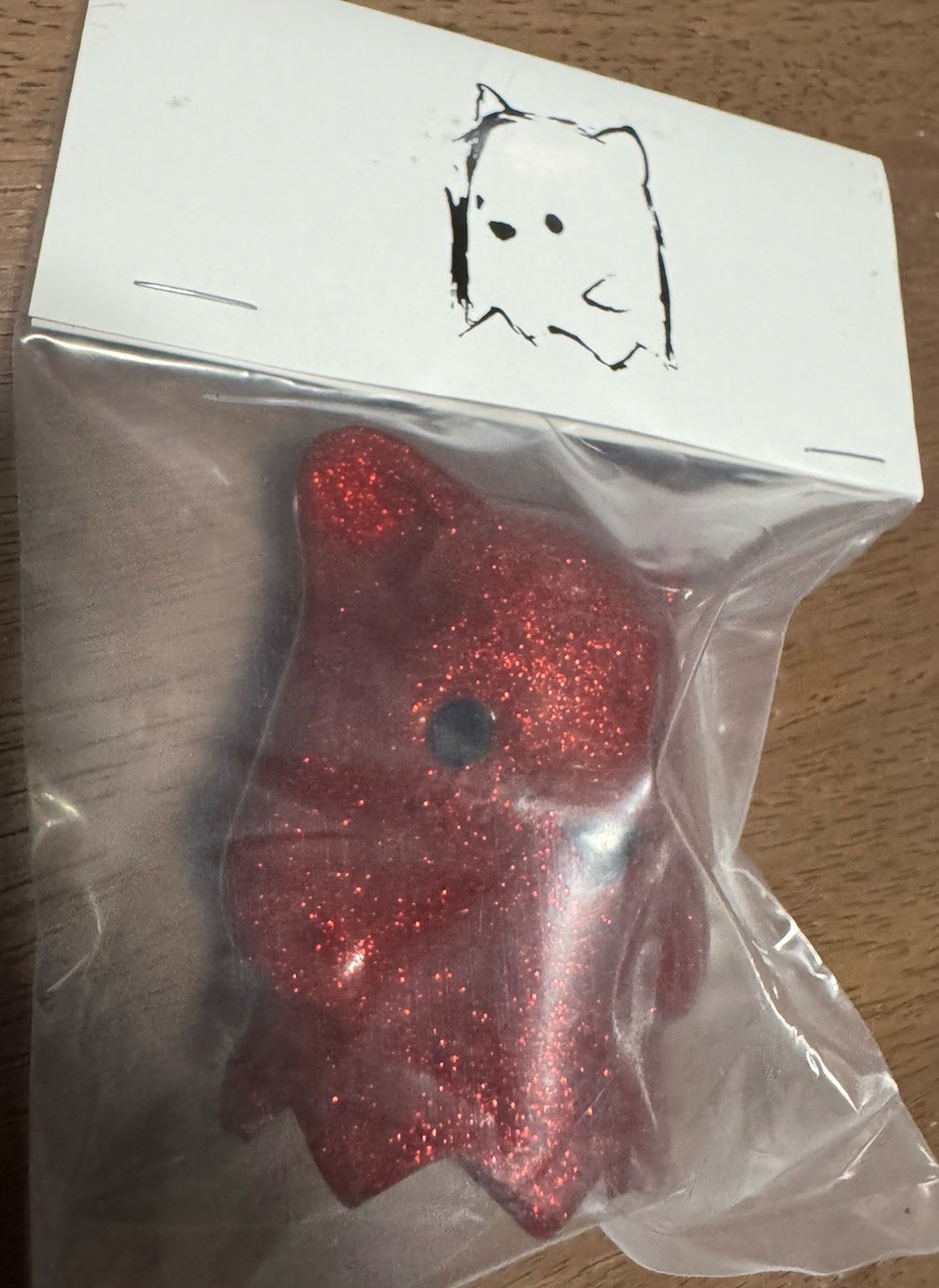 Luke Chueh Ghost Bear RED GLITTER Variant Colorway