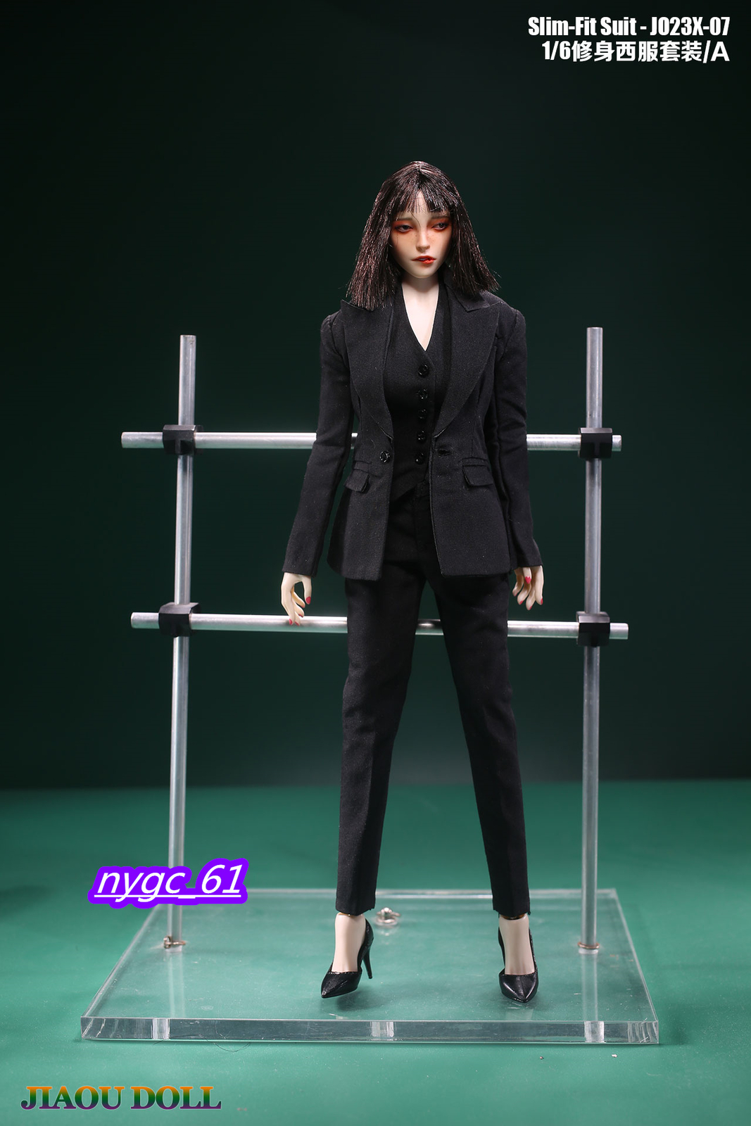1/6 Black Slim Suit Coat Trousers Vest Clothes Model Fit 12 » Female PH TBL Doll