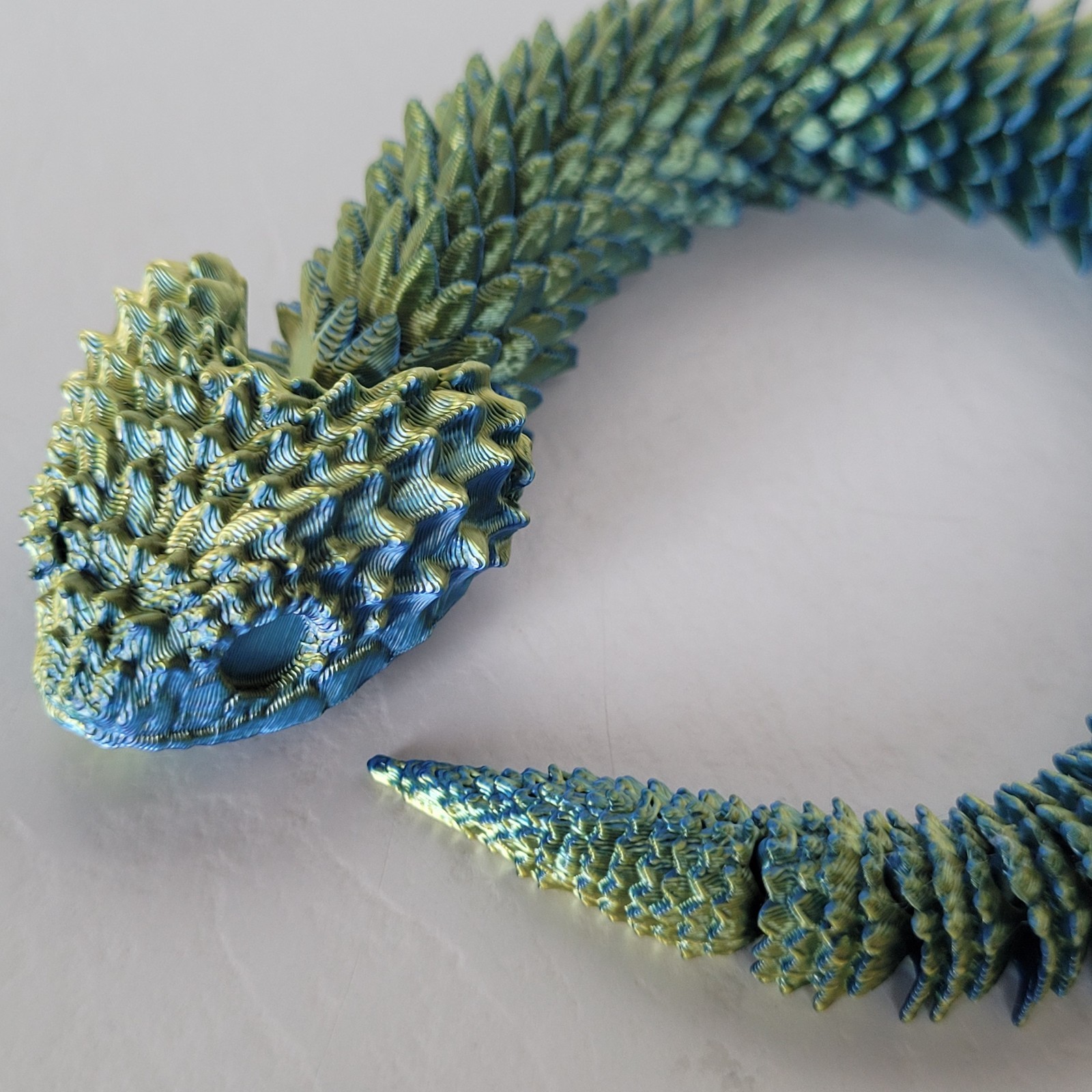 3D Printed Viper Snake Articulated Snake Flexible Fidget Toy Mini 10 Inches