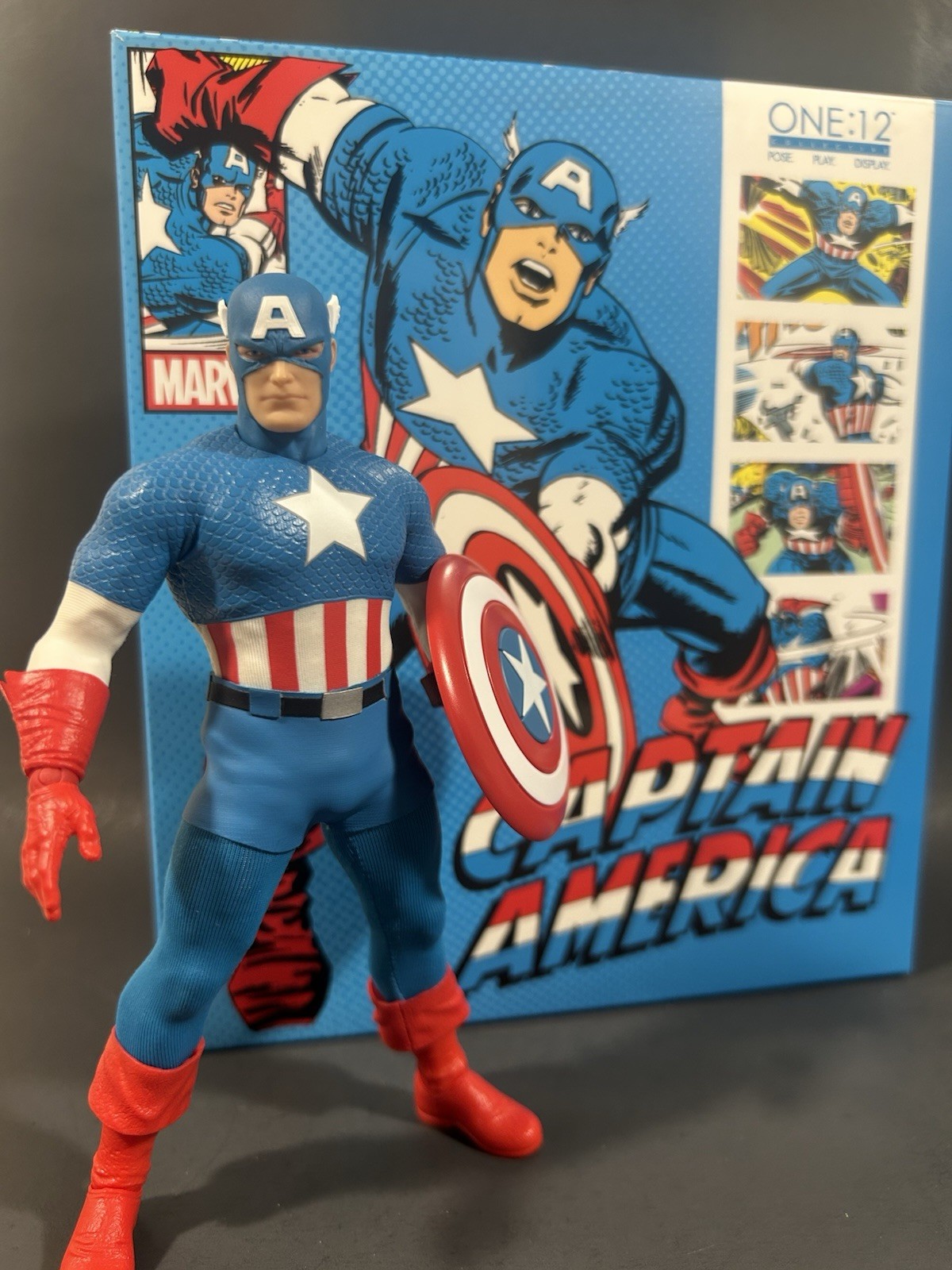 MARVEL MEZCO EXCLUSIVE ONE:12 CAPTAIN AMERICA SILVER AGE 6&Prime; FIGURE OPENED RARE