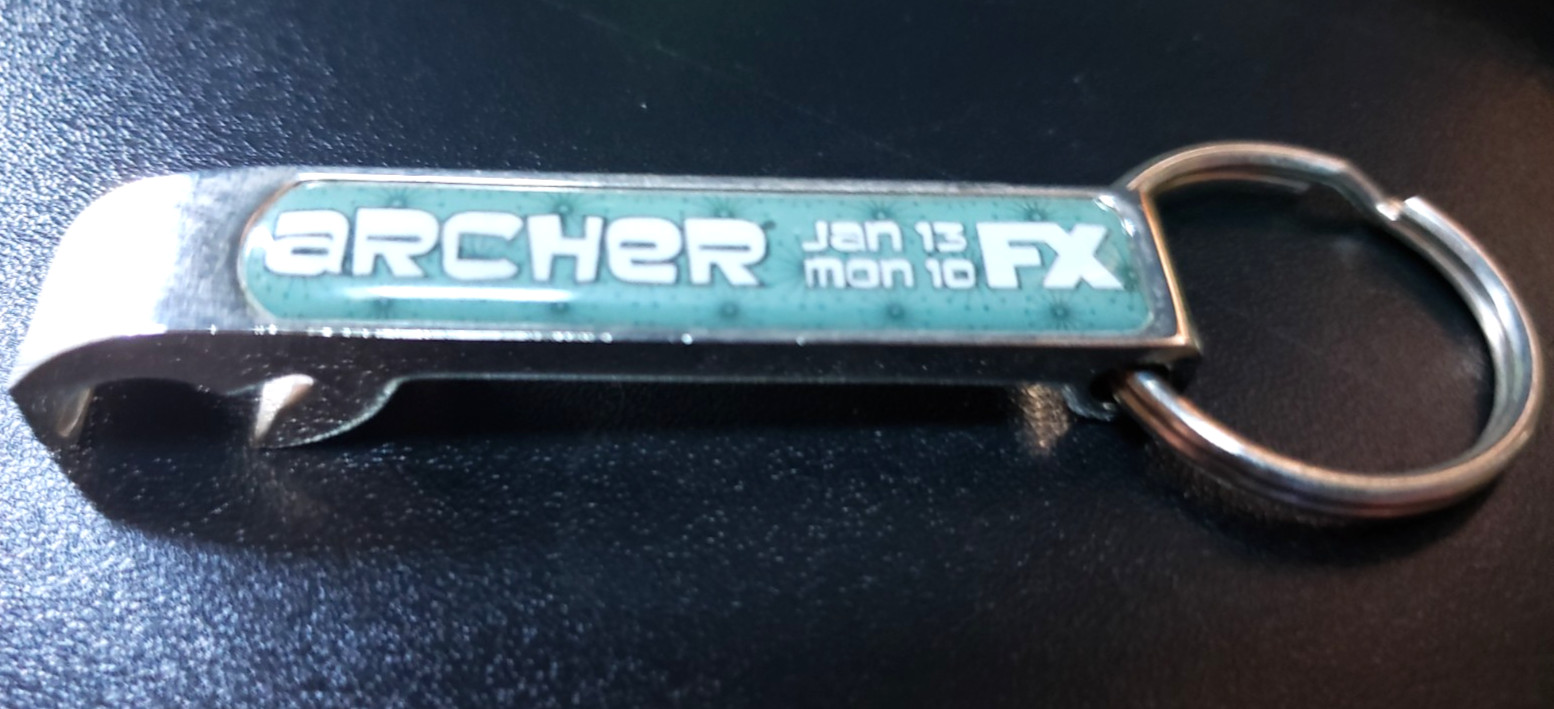 2010 FX&rsquo;s Archer Animation Cartoon bottle opener keychain promo all metal
