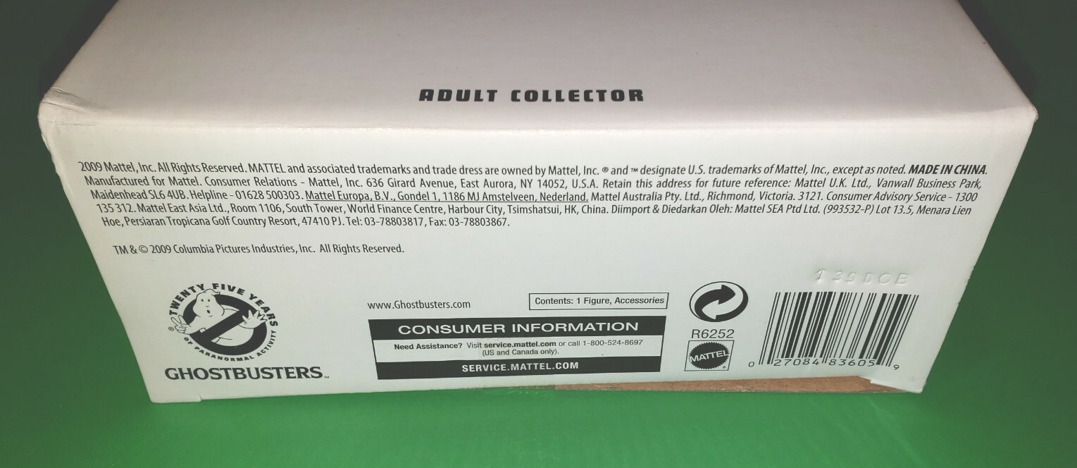 Ghostbusters 6&Prime; Ray Stantz Lab Coat Subway Ghost Sniffer Dan Aykroyd Mattel Box