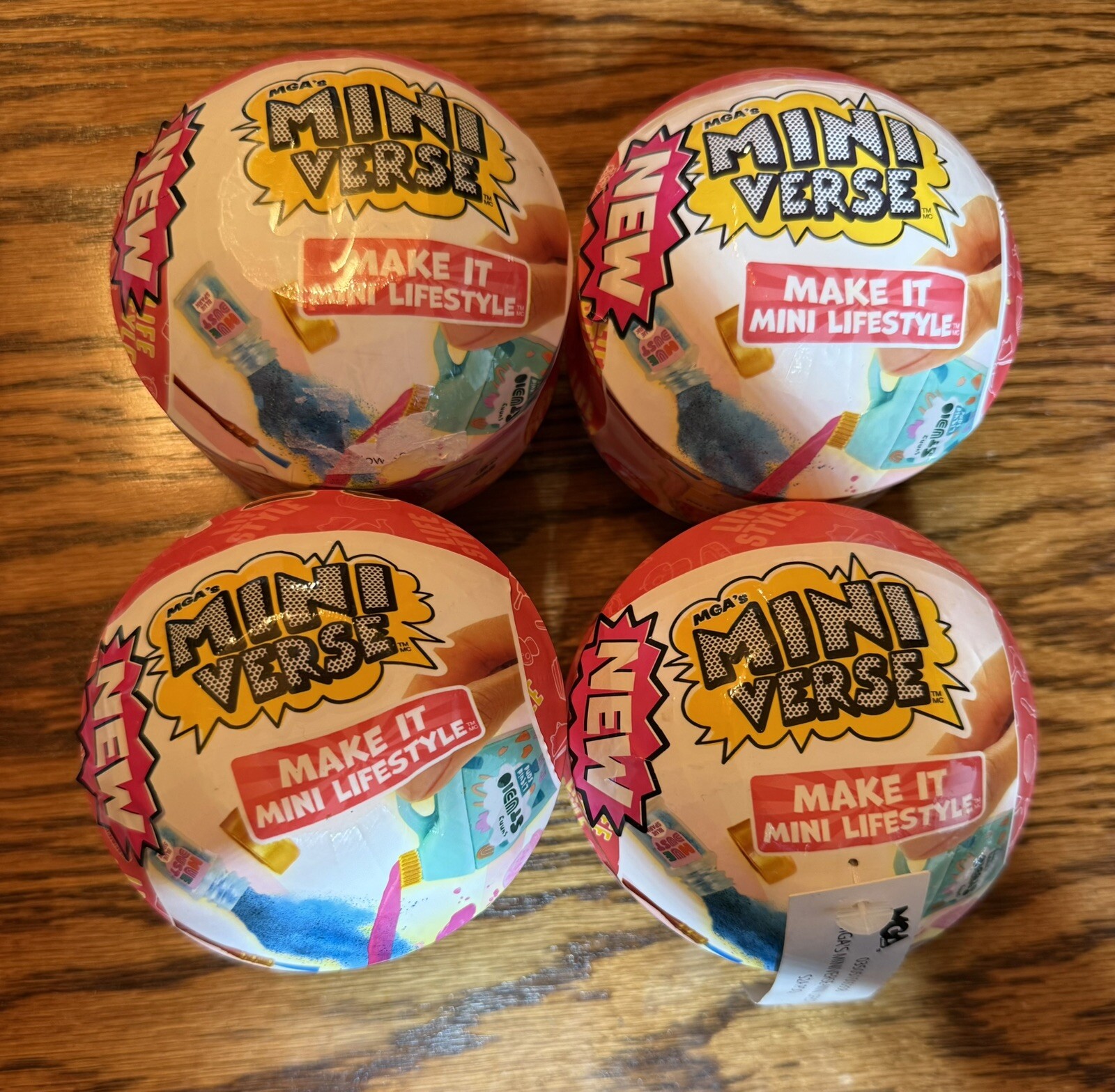 4 New MGA Mini Verse – Make It Mini Lifestyle – Home – Series 2 Lot Of 4 Balls