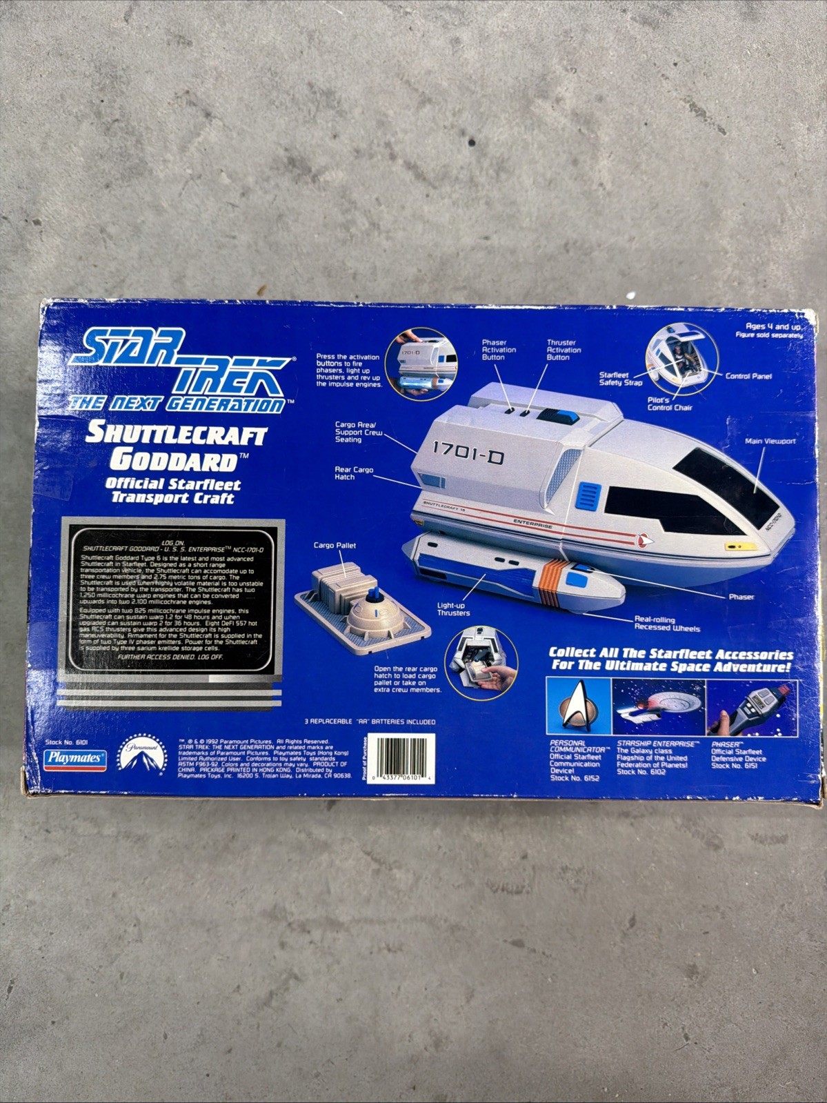 Star Trek The Next Generation Shuttlecraft Goddard 1992 Playmates No. 6101