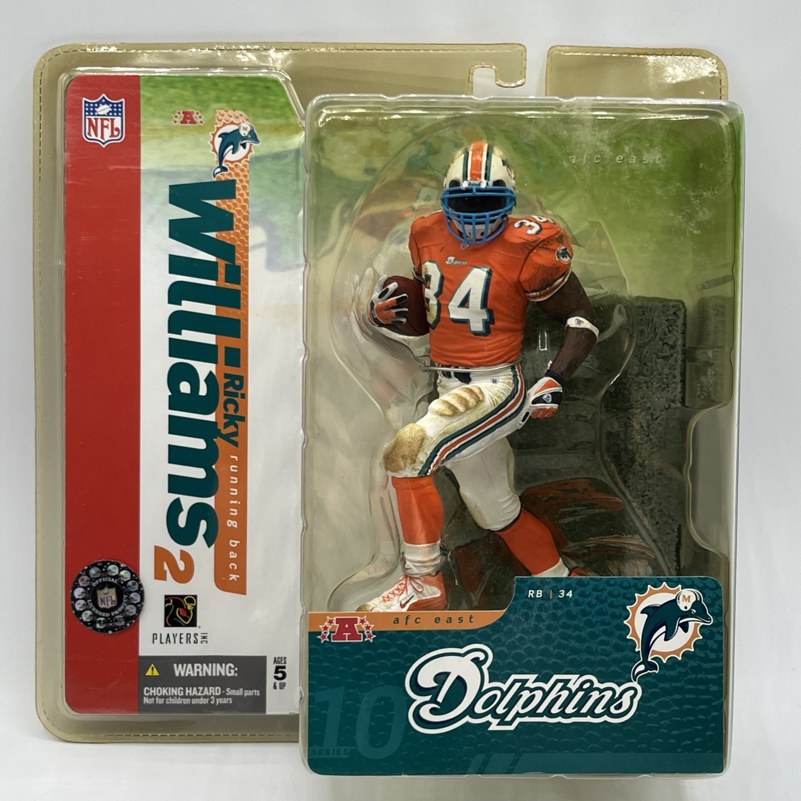 2004 McFarlane Ricky Williams Miami Dolphins Orange Variant Figure YPS Opener