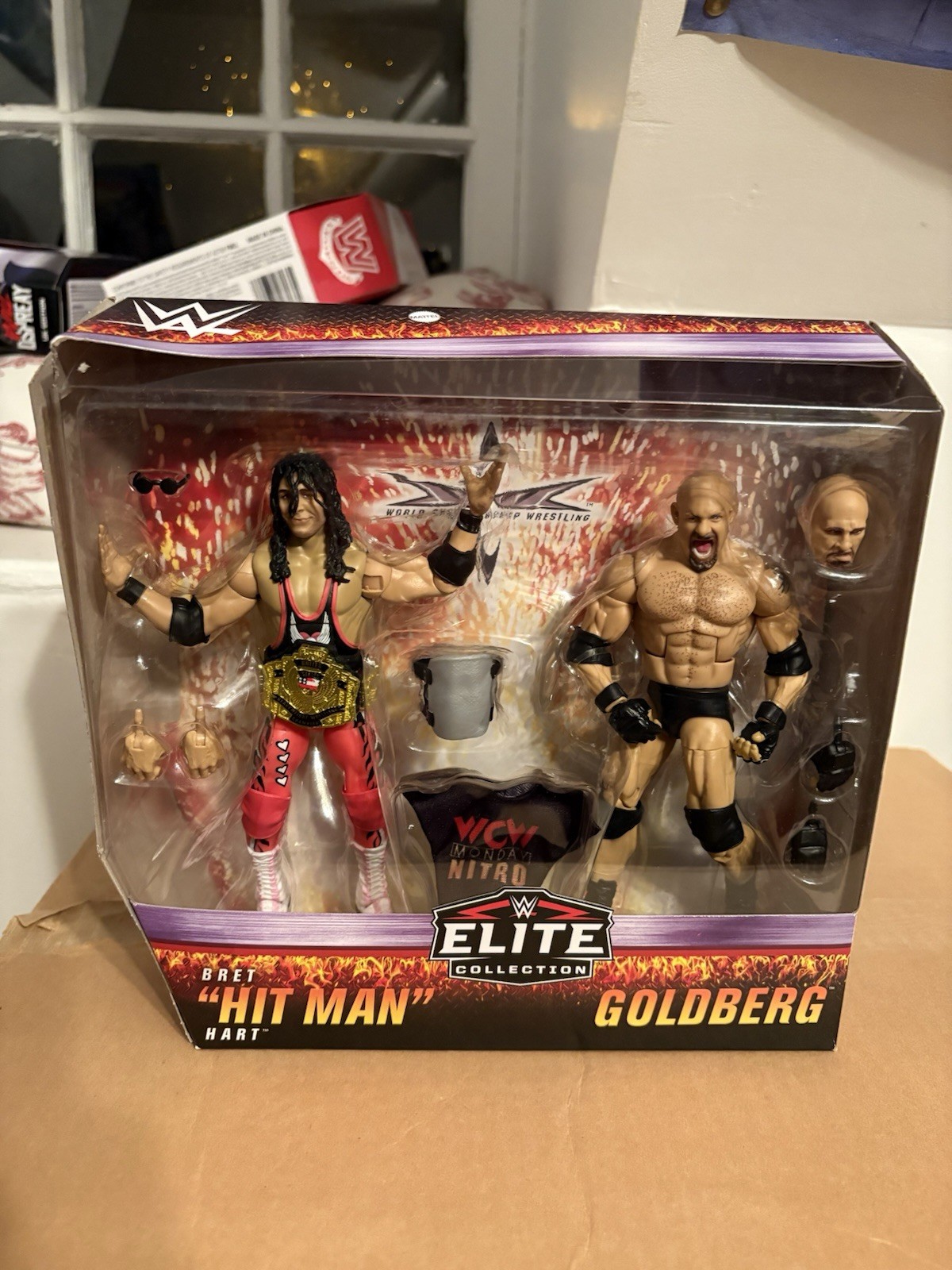 WWE Mattel Elite Exclusive Bret Hitman Hart & Goldberg Figures, AEW, Ultimate