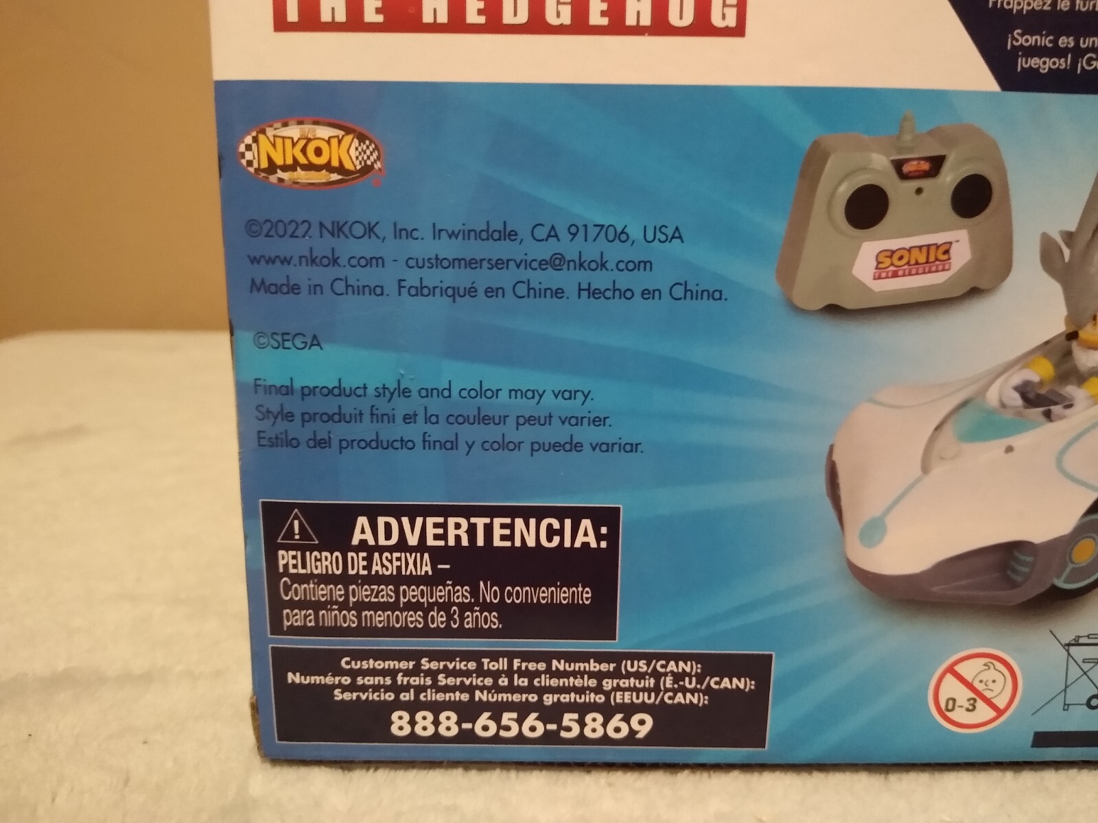 Sonic The Hedgehog Silver Radio Control Car MISB 2022 NKOK 2.4 GHz ~NEW