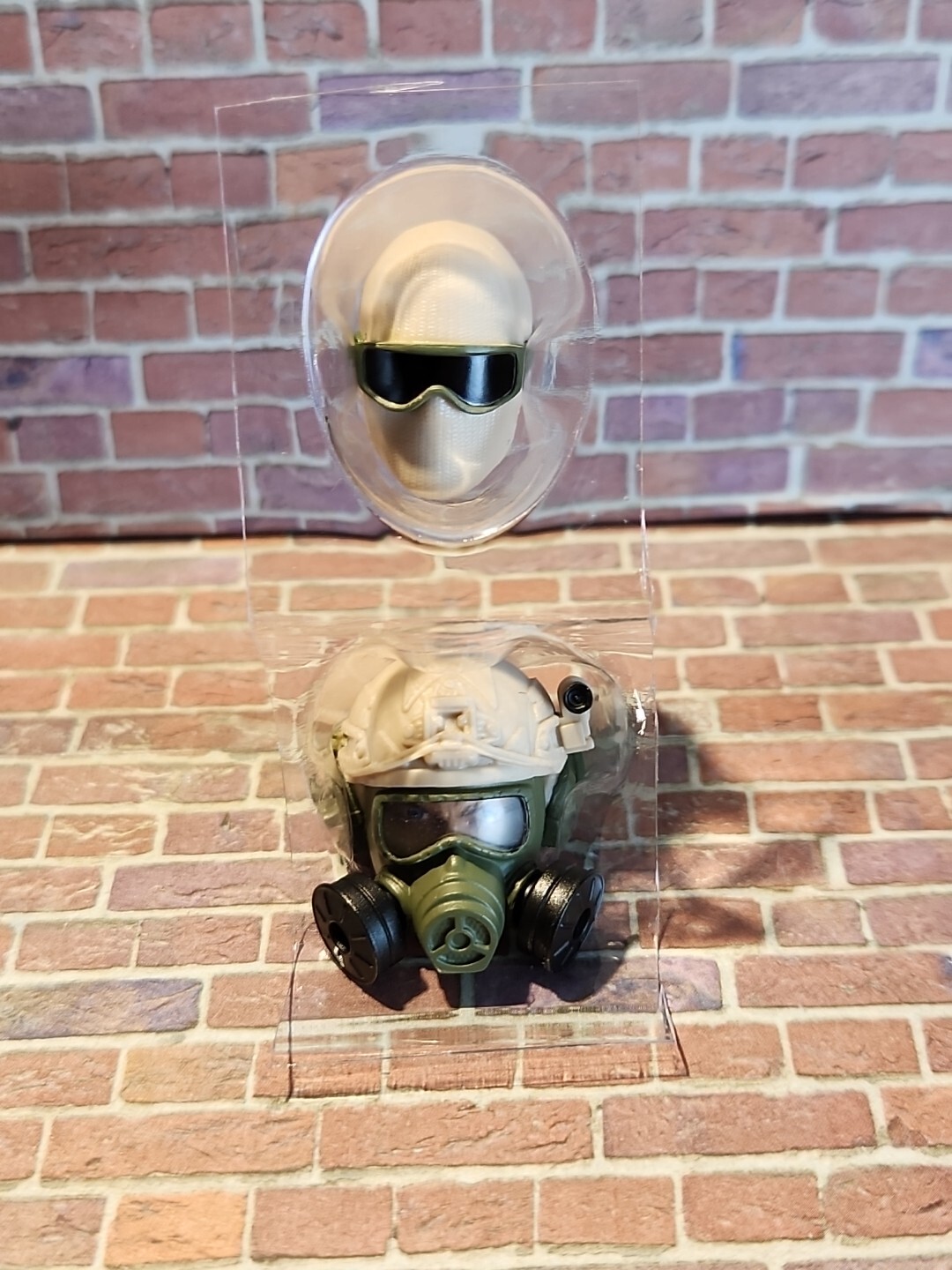 Valaverse Action Force TWO TAN & GREEN TACTICAL HEADS 6&Prime; Action Force Figures