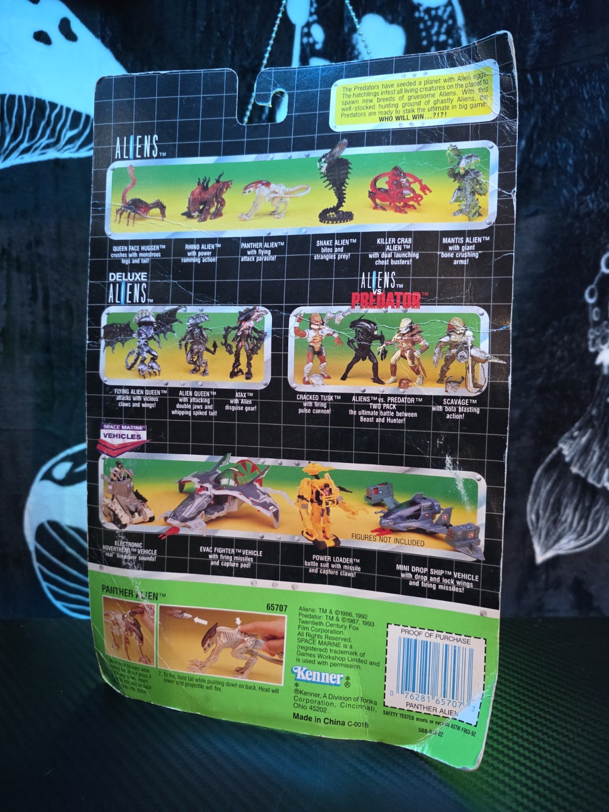Kenner Aliens Panther Alien With Flying Attack Parasite 6&Prime; 1993