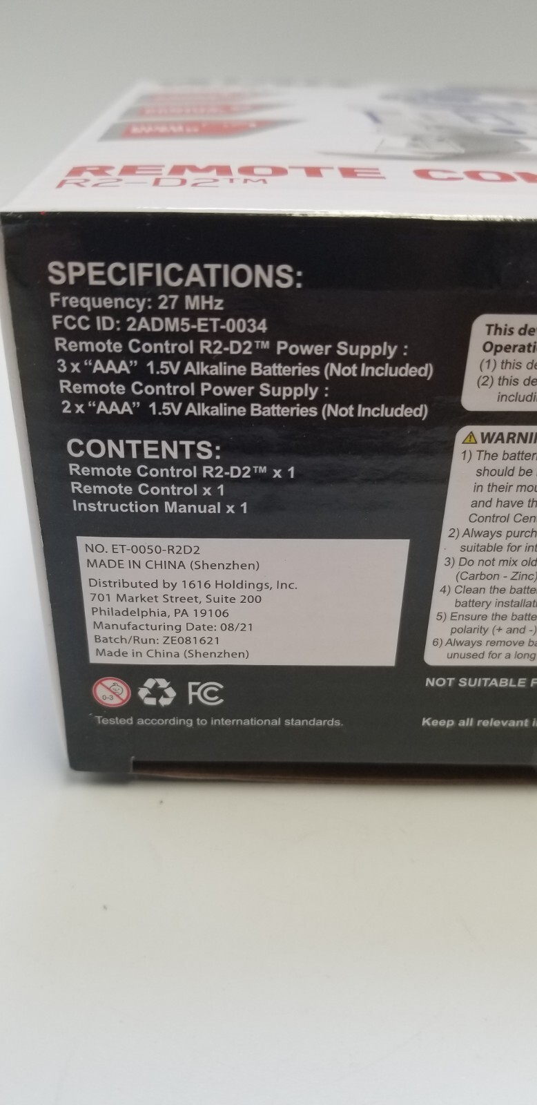 Disney Star Wars REMOTE CONTROL R2-D2 RC 27 MHz