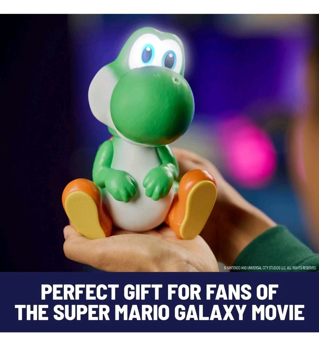 Hatchin&rsquo; Yoshi The Super Mario Galaxy Movie, Interactive Yoshi Figure New