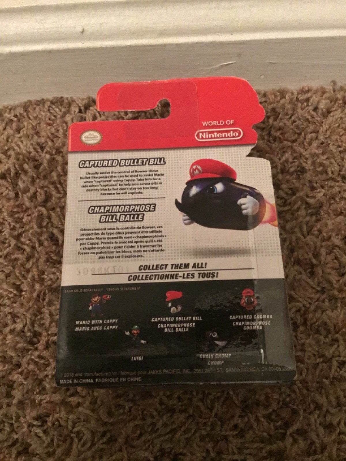 2018 Jakks Pacific Super Mario World Of Nintendo Captured Bullet Bill Figure
