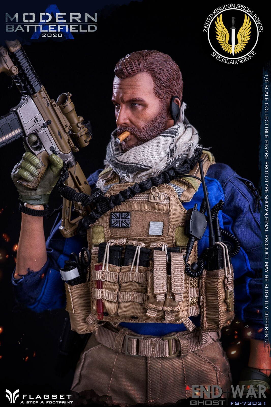 Flagset FS73031 1/6 Modern Battlefield End War Ghost 12&Prime;Male Figure Model