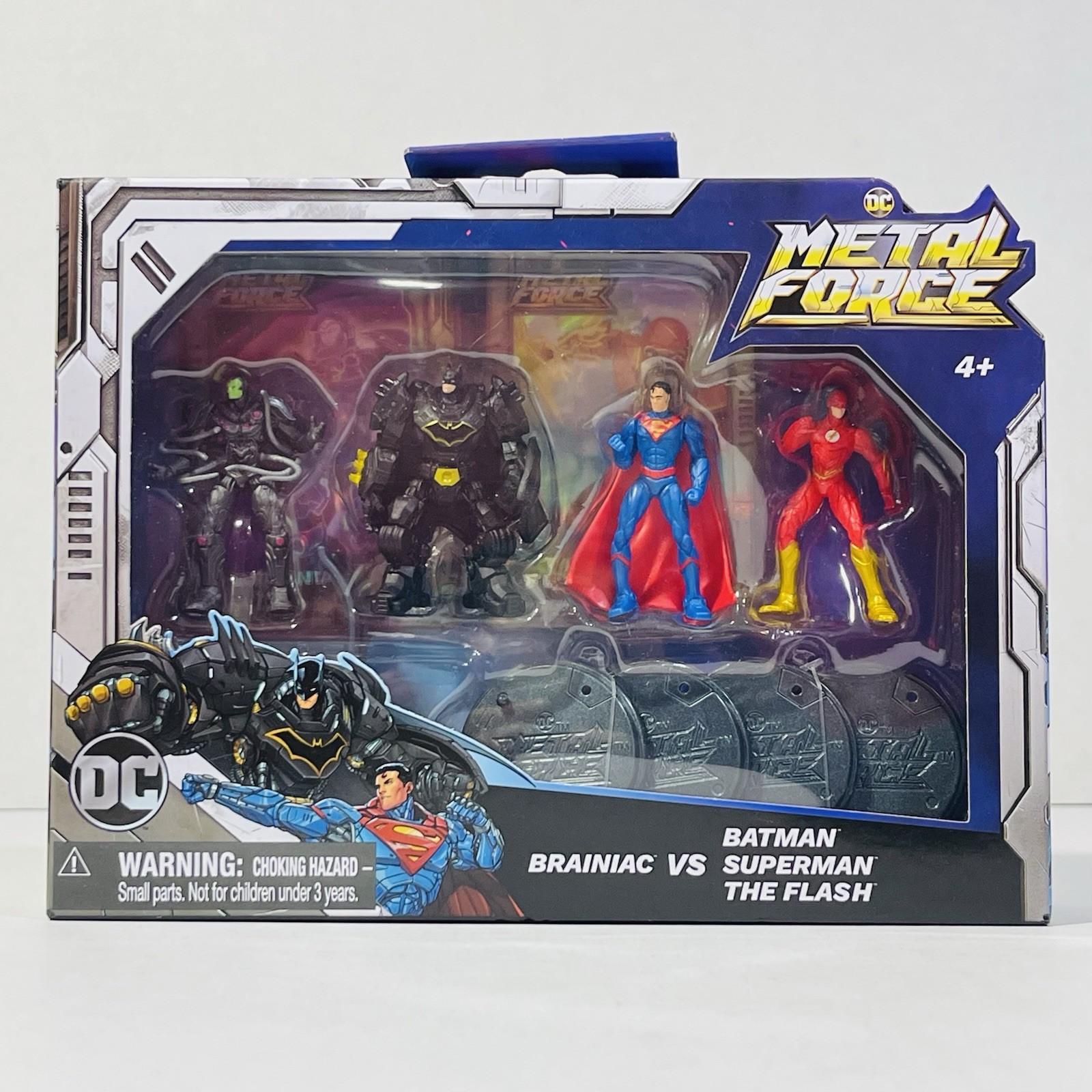 DC Comics Metal Force Team up Brainiac Vs Batman Superman The Flash Set 4