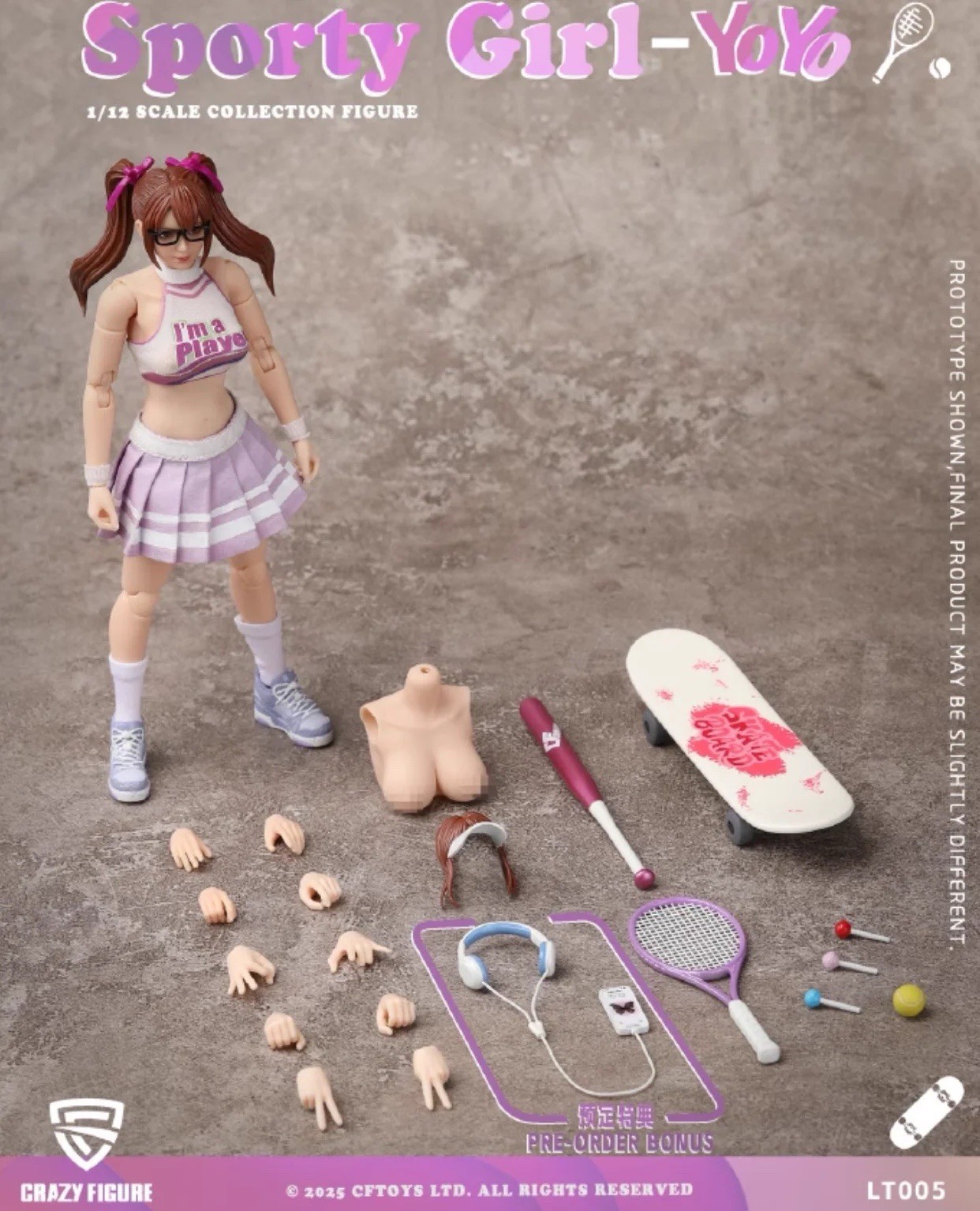 Crazy Figure 1/12 Sporty Girl YOYO Action Figure CF-LT005