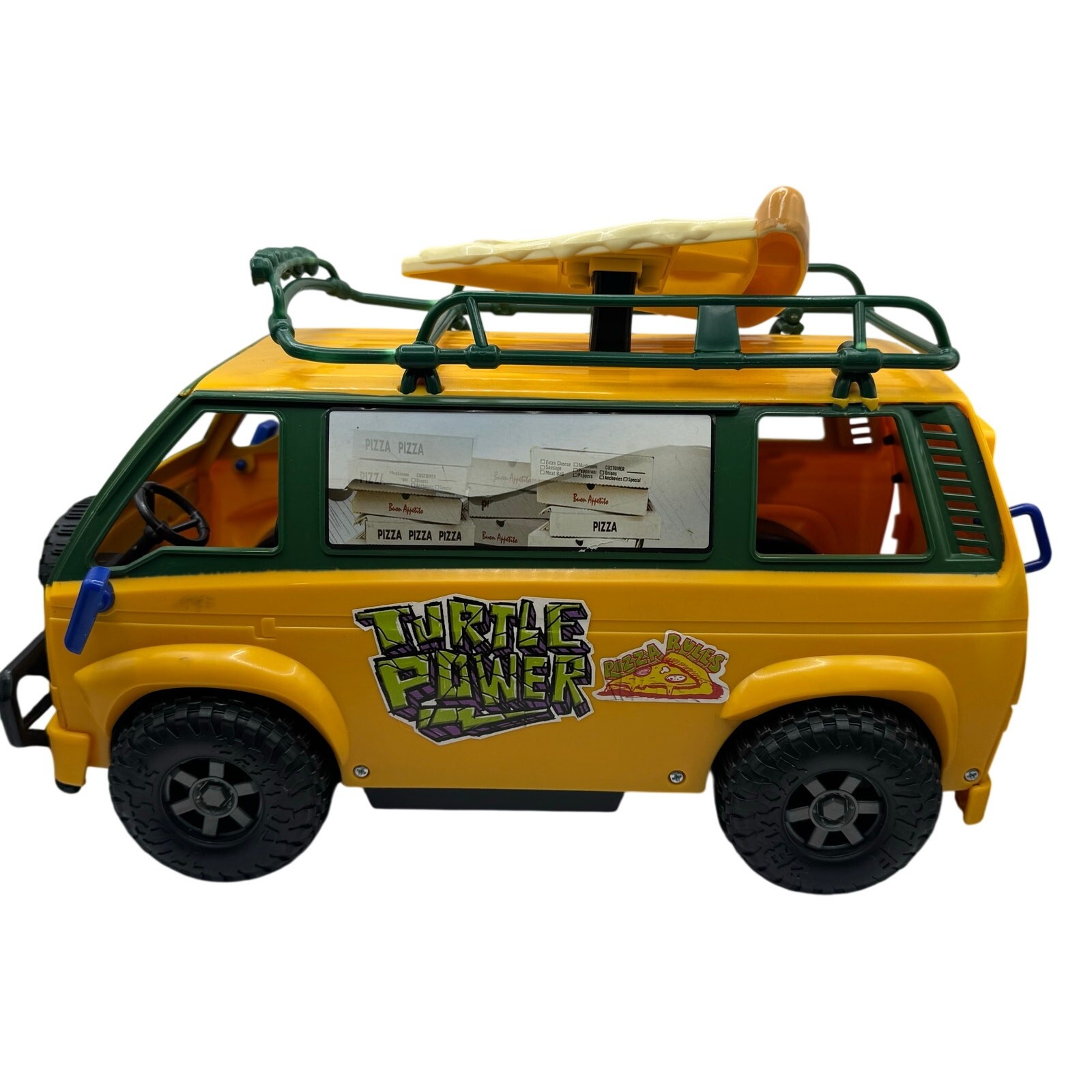 TMNT Mutant Mayhem PizzaFire Van + Figures Lot Tested 4in 12in Playmates Toy GUC