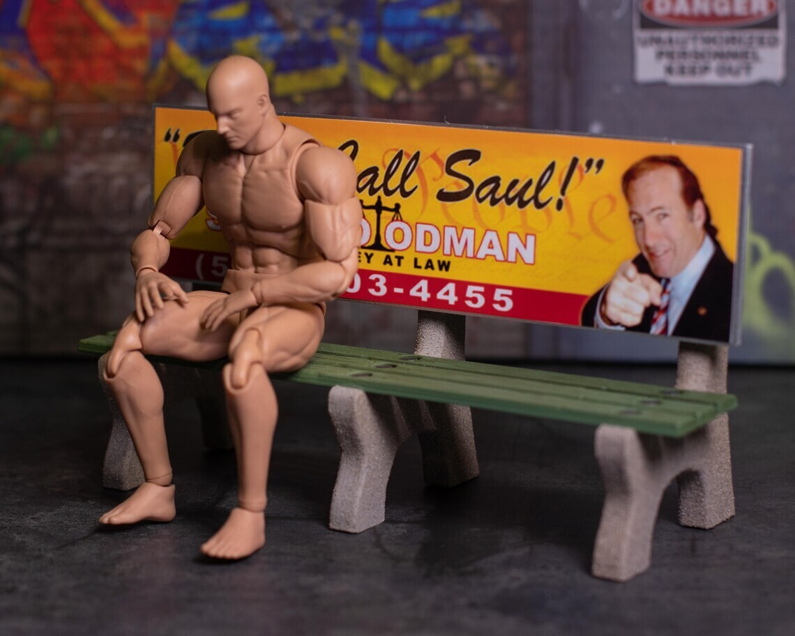 Miniature Better Call Saul Bench Action Figure Dollhouse Scale Gift Breaking Bad
