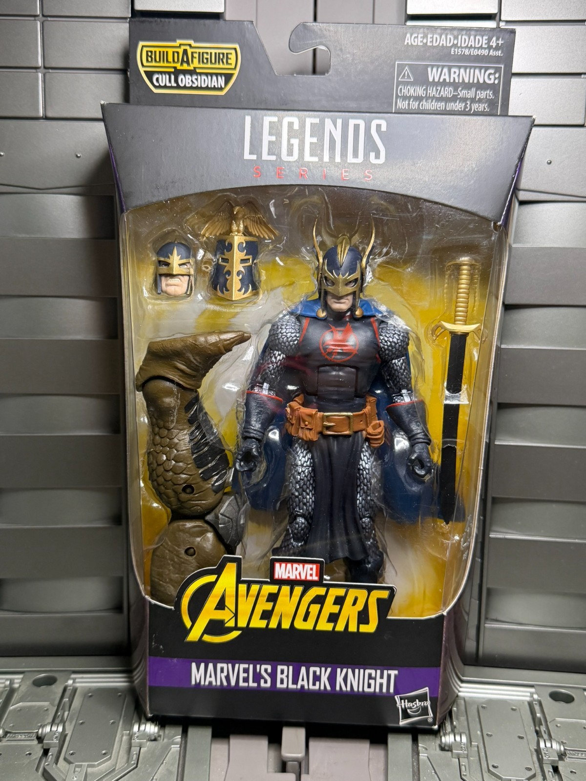 HASBRO Marvel Legends BLACK KNIGHT Cull Obsidian BAF 6&Prime; Figure Avengers Preowned