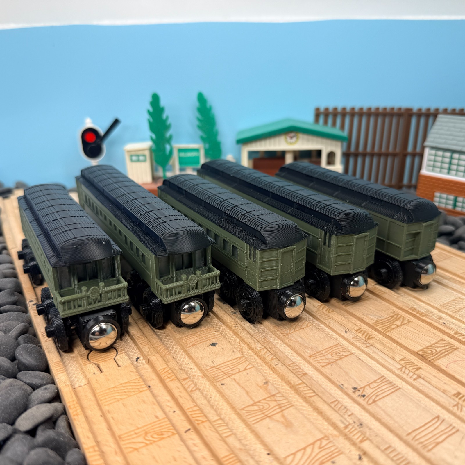 Wooden Railway Pullman Train Collection Custom Made for Thomas Train & Others