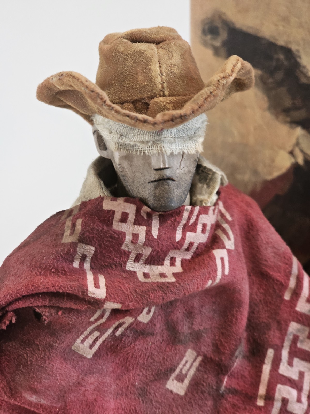 ThreeA Blind Cowboy Action Figure With Clothes Extra Hand Western Brown Red