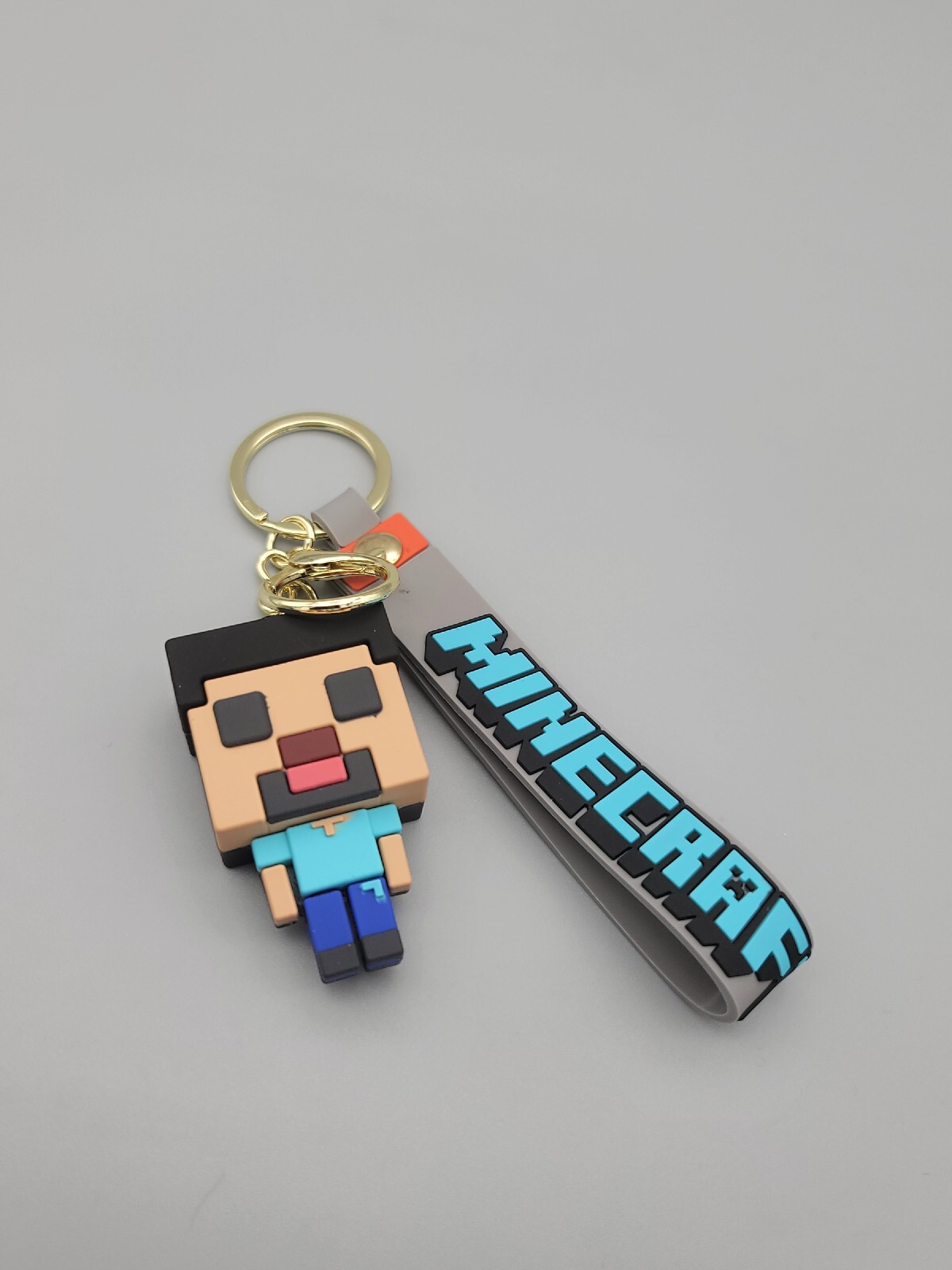Steve & Creeper 3D Minecraft Figure Keychains with Carrying Straps