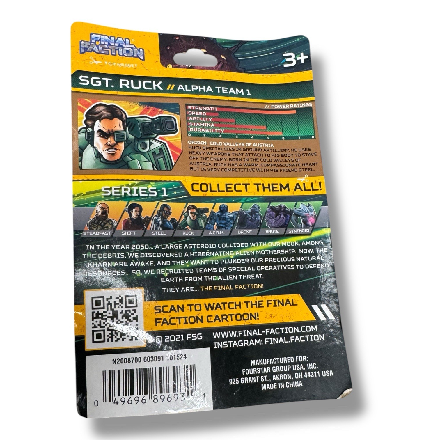 NEW! Final Faction Alpha Team 1 Sergeant Ruck 3-3/4&Prime; Action Figure