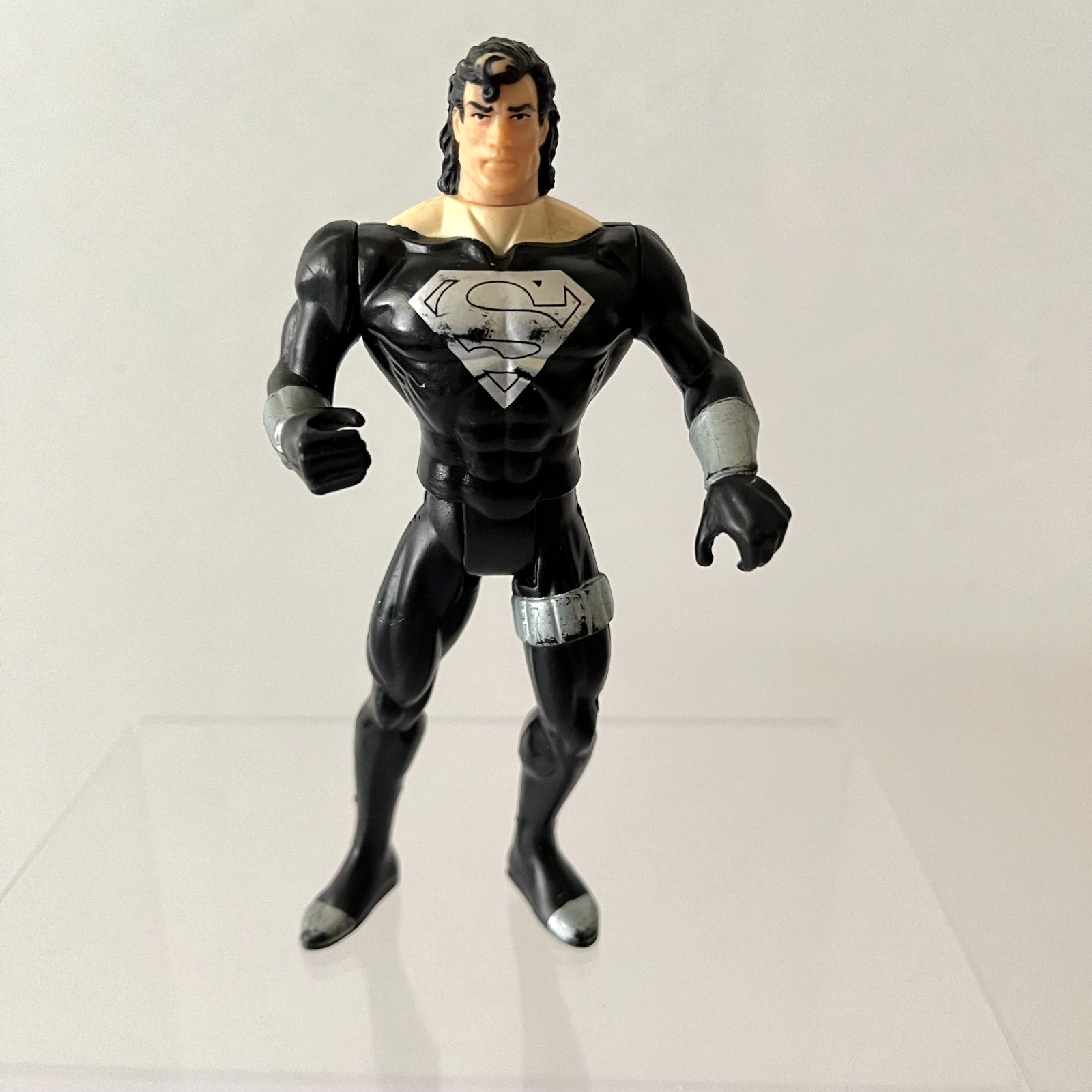 1995 Kenner Superman Man of Steel Laser Superman Black Suit Figure Only Vintage