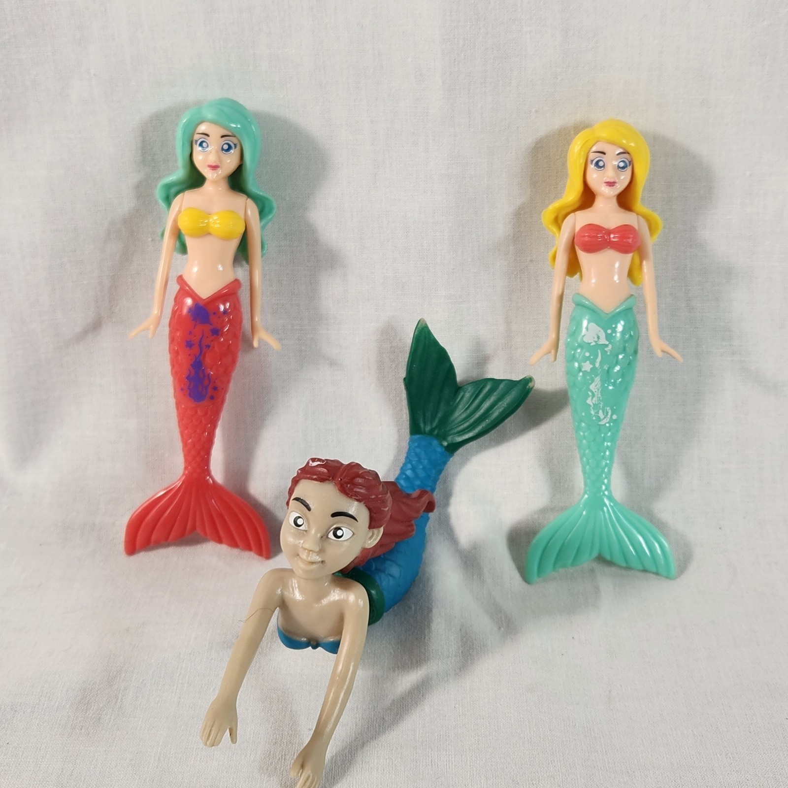 Banzai Magic Mermaid Figures Lot of 3 Kids Plastic Bath Water Pool Toys FastShip