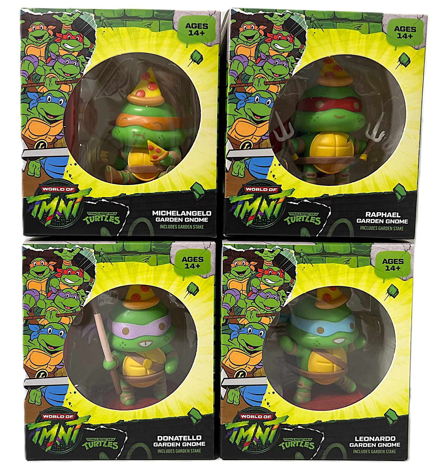 TMNT Garden Gnome Raphael, Donatello, Leonardo & Michelangelo SET of 4 NEW
