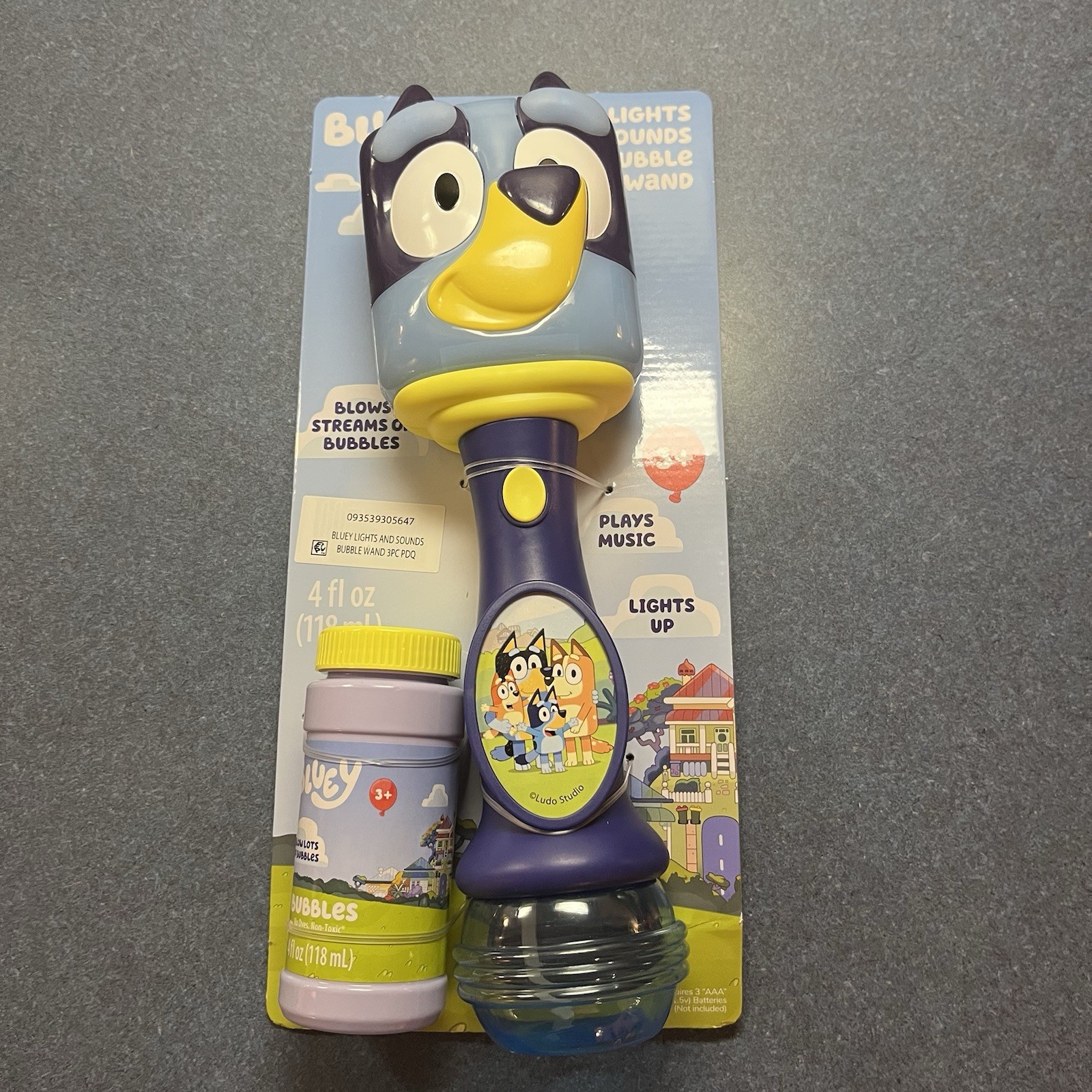Little Kids Inc Bluey Bubble Wand Lights Up Plays Music Streams Bubbles Dog