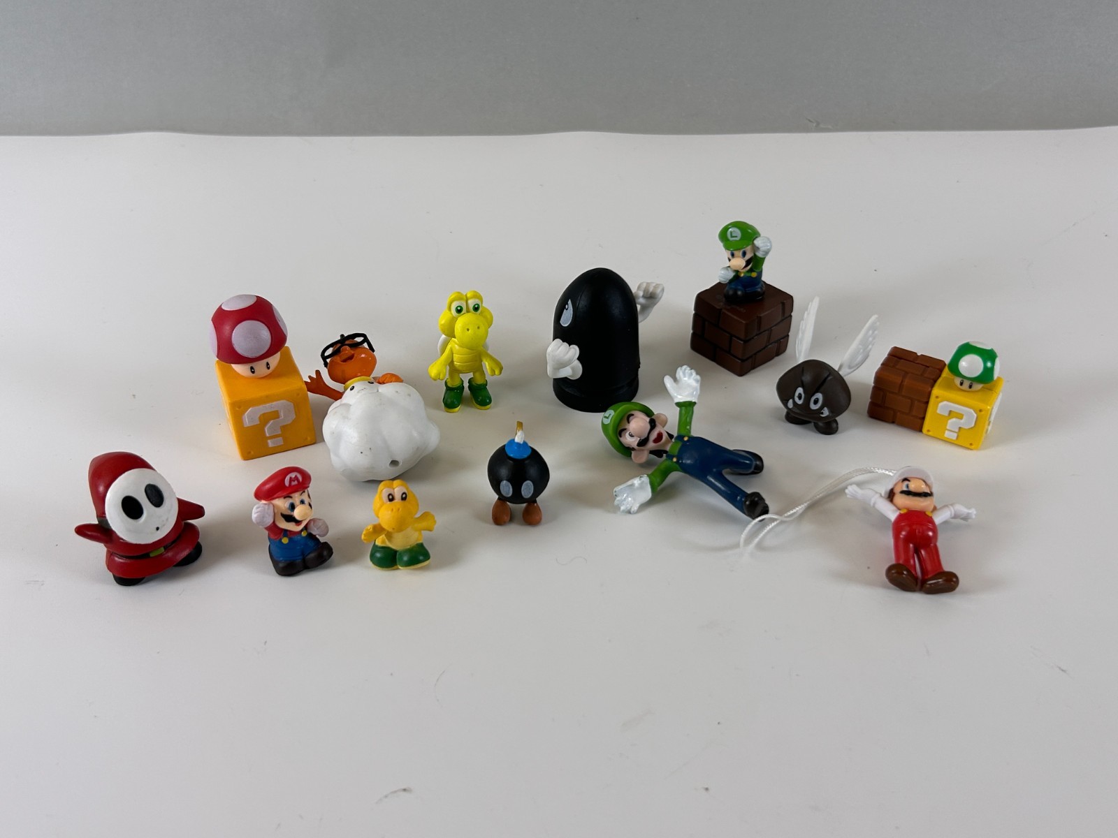 Super Mario Character Figures Lot Mushroom Goomba Shy Guy Bullet Bill Luigi Used