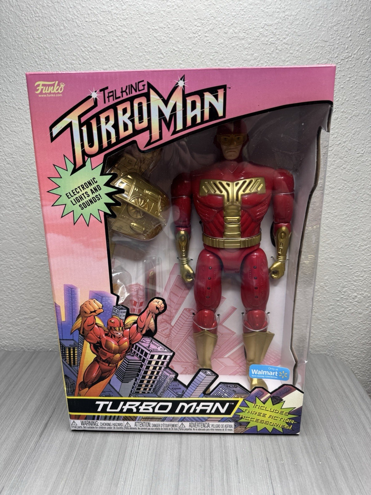 Funko Talking Turbo Man Deluxe 13.5&Prime; Figure Jingle All the Way Exclusive NEW
