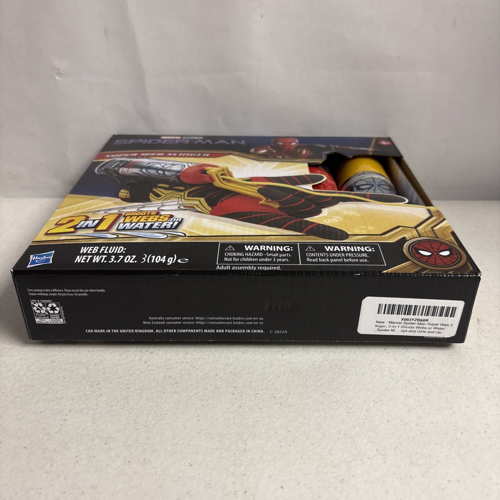 Marvel Spider-Man Super Web Slinger 2 in 1 Shoots Webs or Water Shooter Toy New