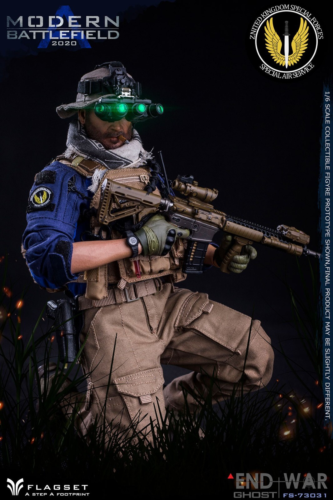 Flagset FS73031 1/6 Modern Battlefield End War Ghost 12&Prime;Male Figure Model