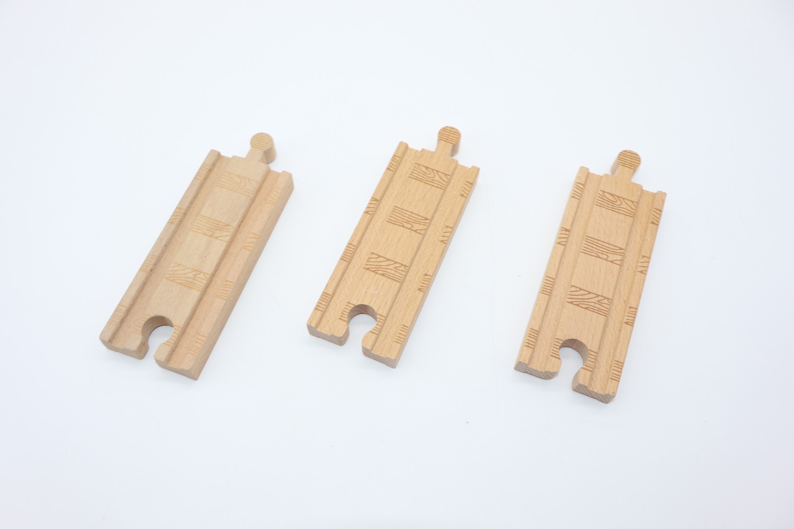 Wooden Thomas Train Compatible Straight Tracks 3 Pack Train / Car Track (4.5 in)