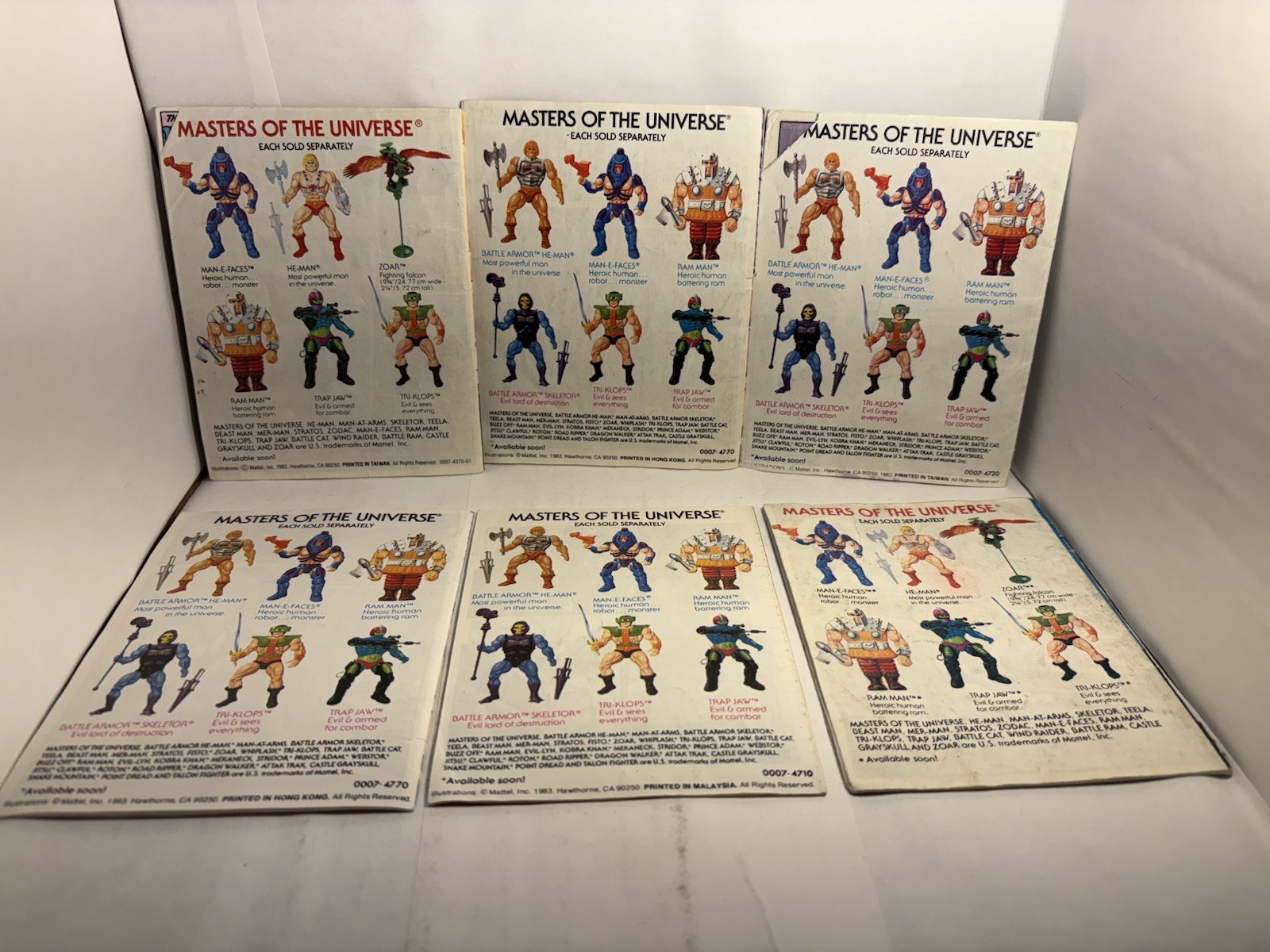 Vintage Action Figure Mini Comic Book Lot Of 6 MOTU Masters of the Universe