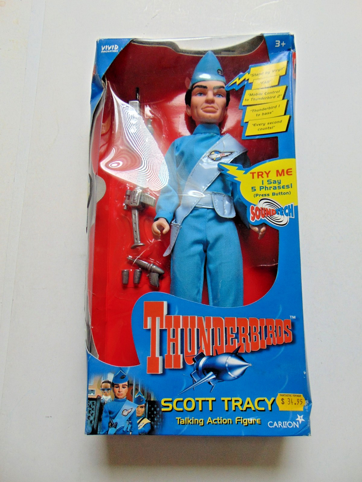Thunderbirds Talking Scott Tracy 12&Prime; Figure Carlton 1999 NIB NEW NRFB