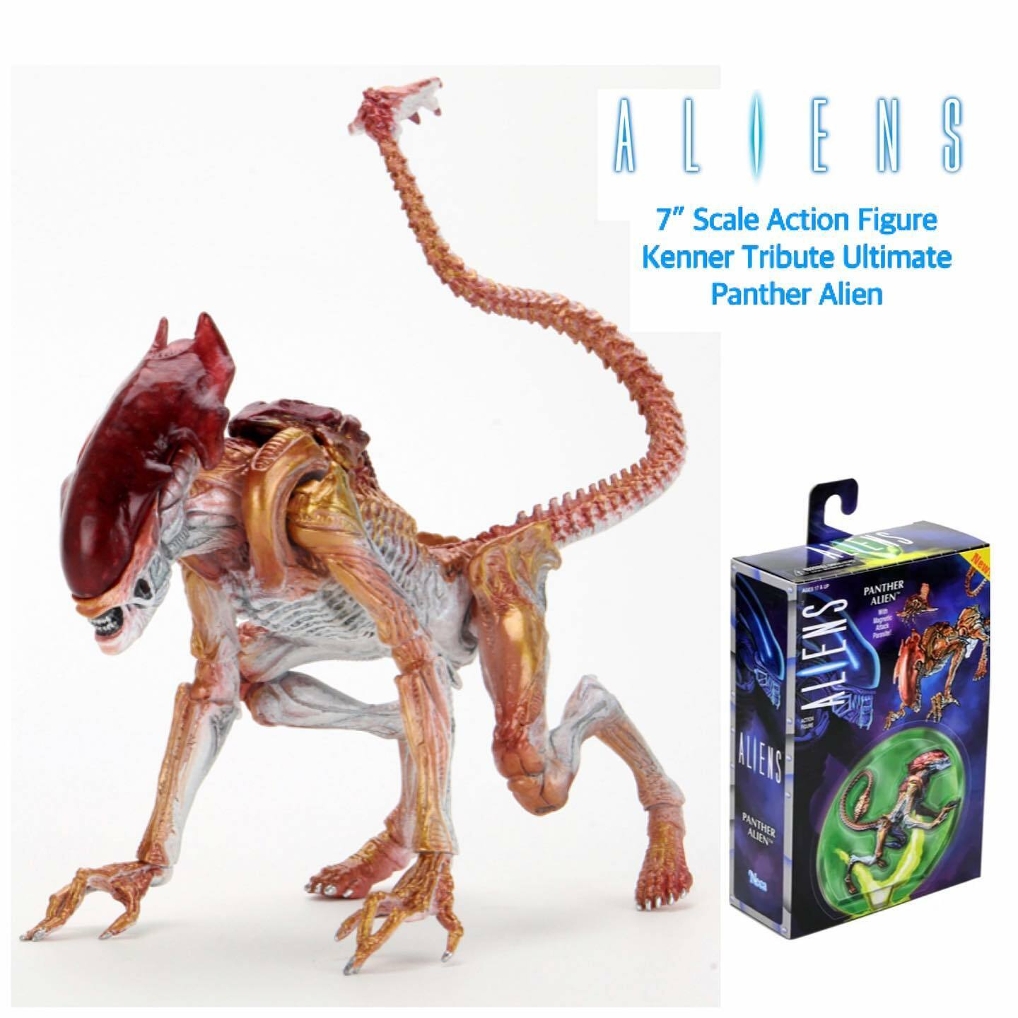 ULTIMATE PANTHER ALIEN Aliens Kenner Tribute 7&Prime; Scale Action Figure Neca 2022