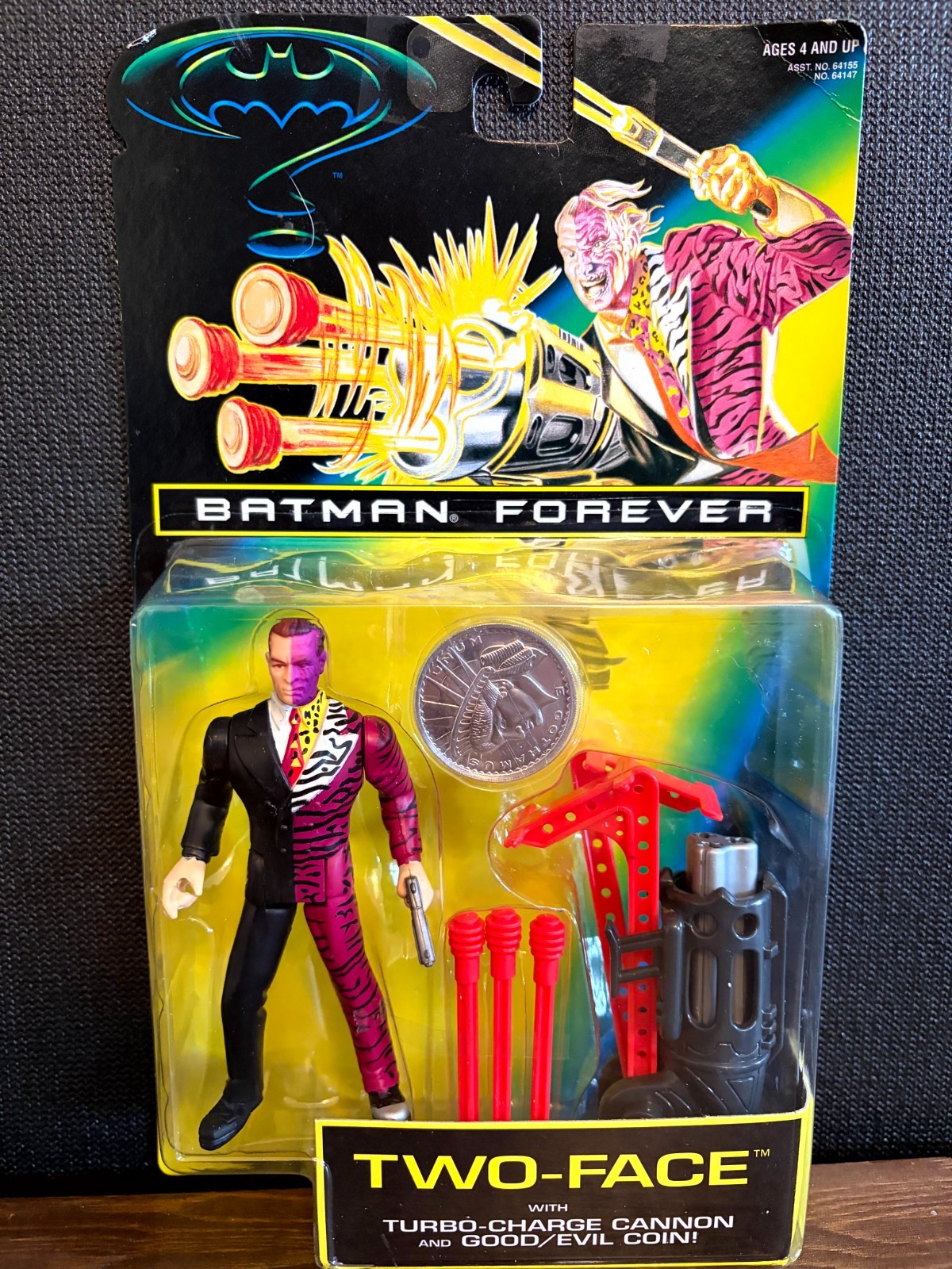Batman Forever Two-Face Kenner 1995 MOC Factory Sealed Good Evil Coin