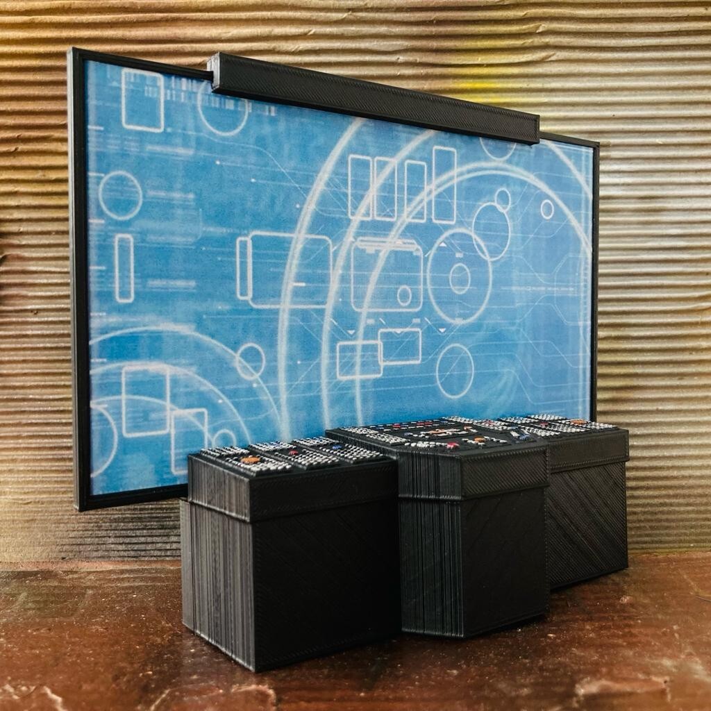Custom Sci-Fi Tactical Screen / Computer for 3.75 IN (1:18) Figure Diorama
