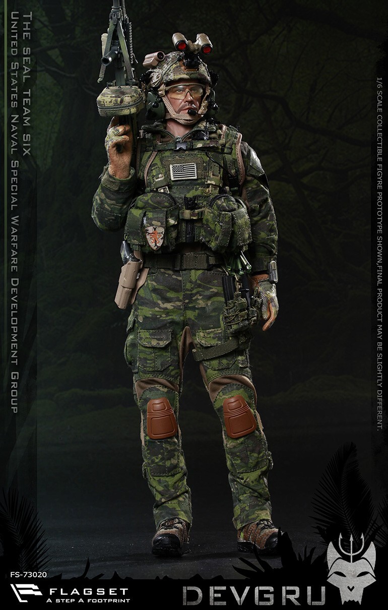 1:6 Flagset DEVGRU Jungle Dagger Multicam Tropic Camo Pistol Ammo Mag Pouch
