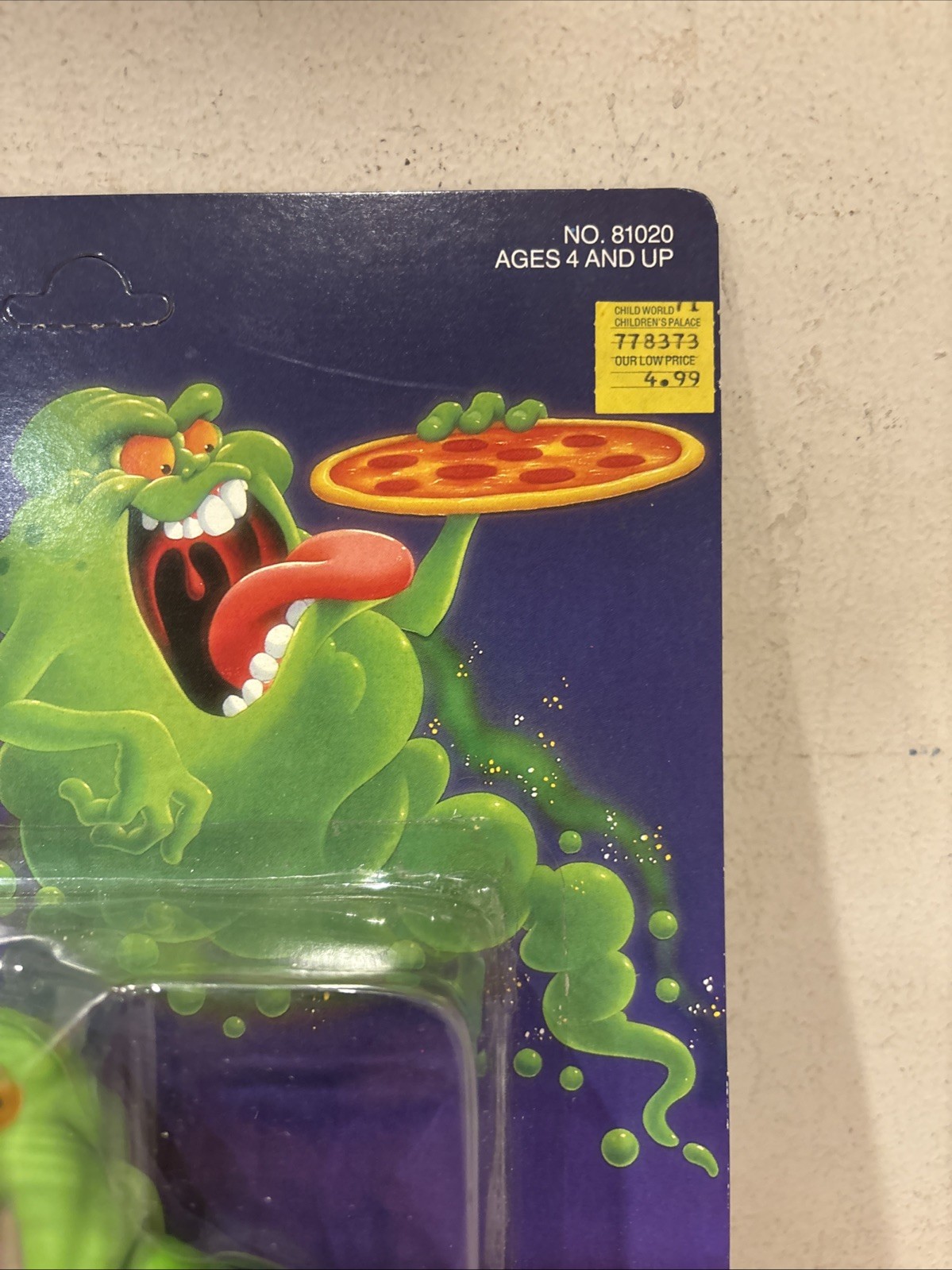 Real Ghostbusters Green Ghost Slimer 1986 NEW ON CARD UNPUNCHED WOW