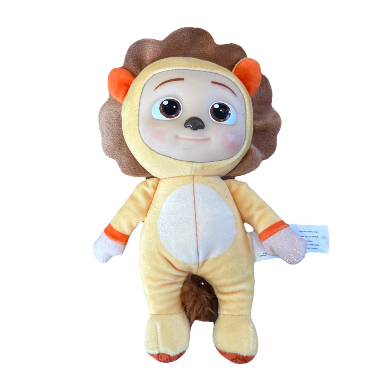 Cocomelon JJ Lion 8&Prime; Plush Plastic Face Doll Soft Toy Yellow Lion