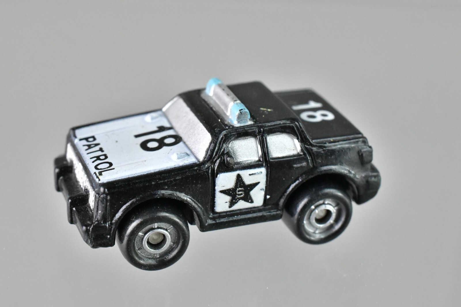 Micro Machines Funrise Police Patrol Car 18 Black White Vintage Galoob