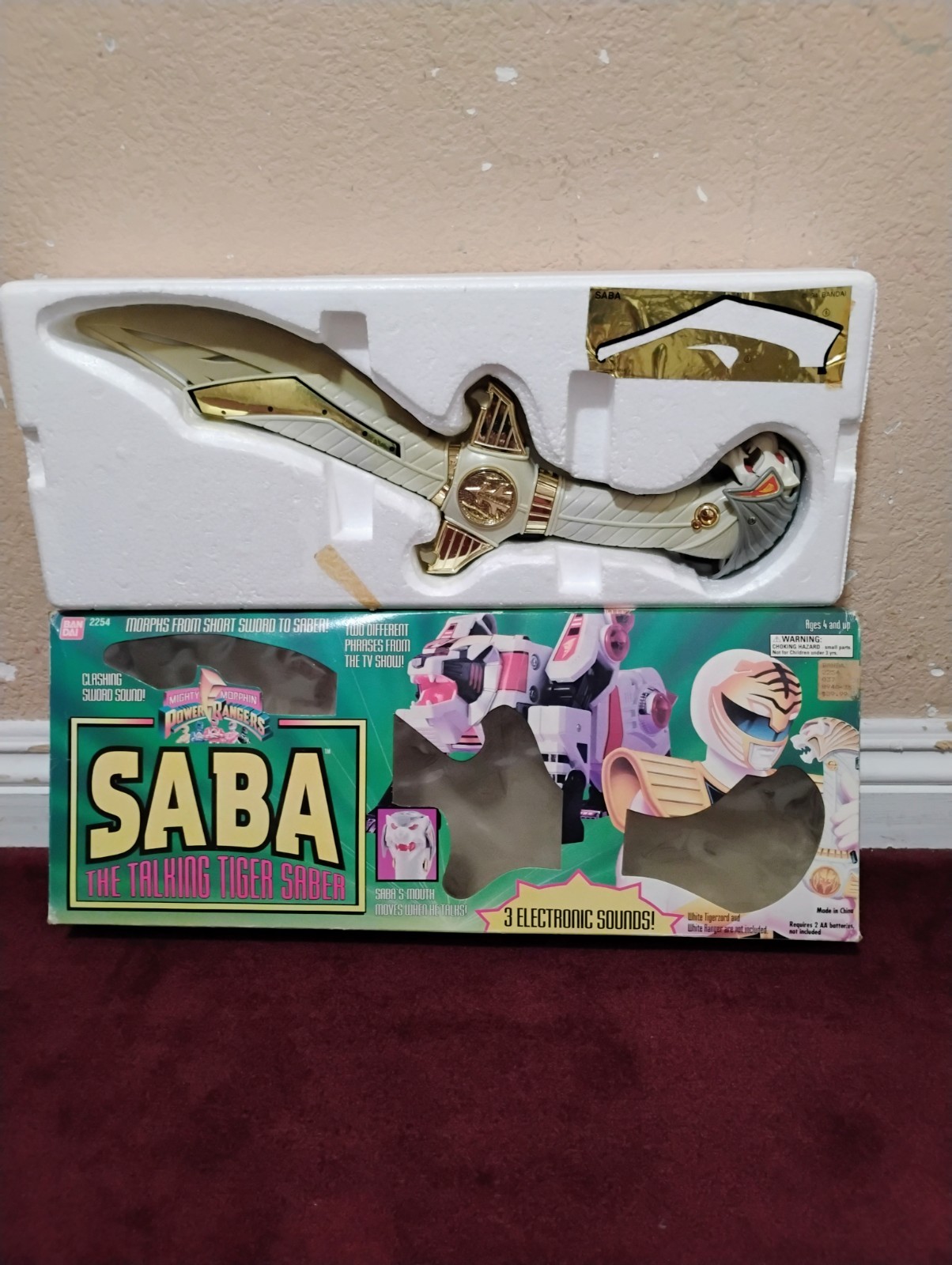 Vintage Bandai Mighty Morphin Power Rangers 1994 SABA The Talking Tiger