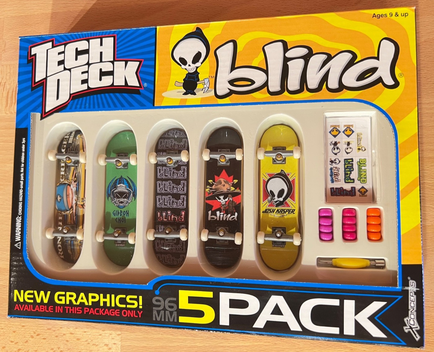 Vintage 2002 Tech Deck Blind Skateboards 5 Pack Fingerboards EXCLUSIVE ART New