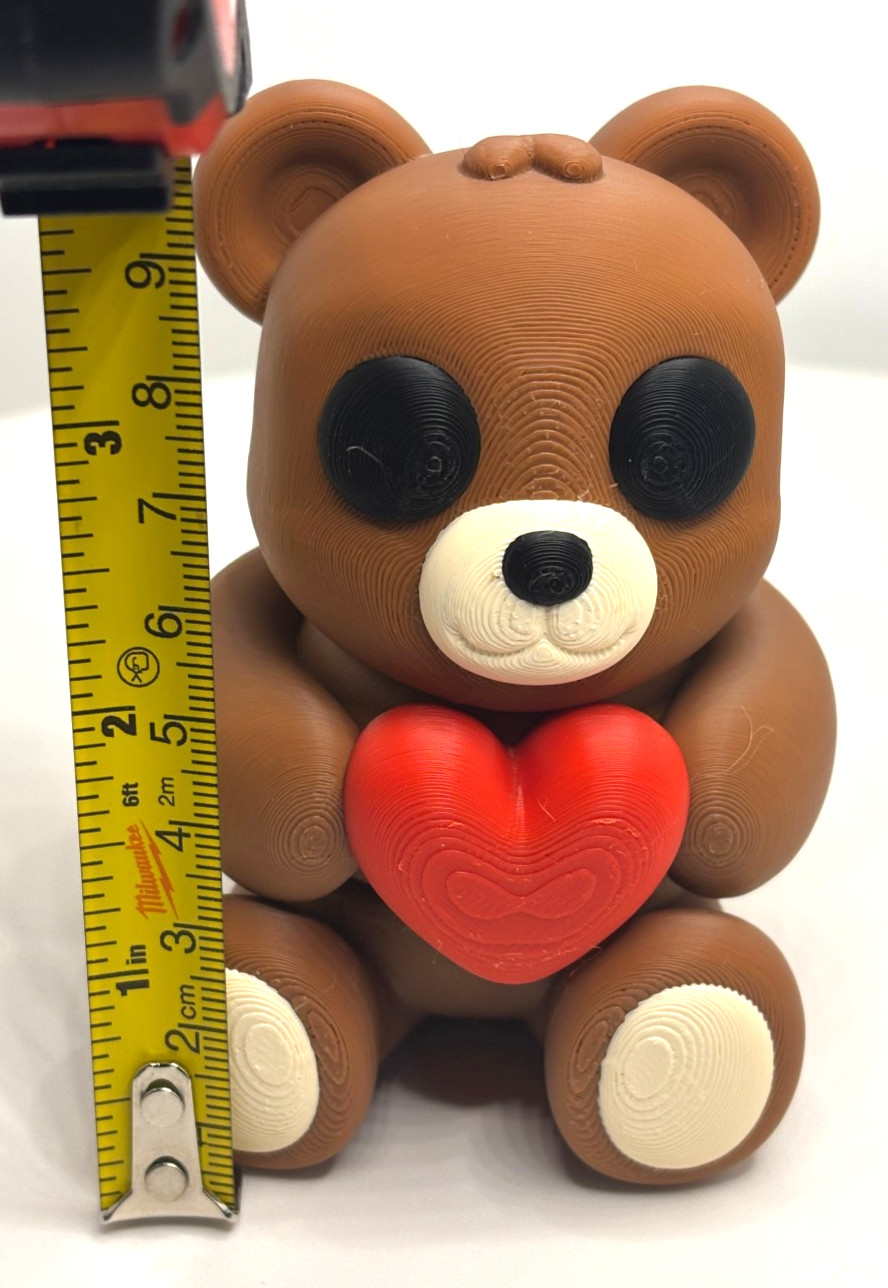 Cute 3D Printed Flexible Teddy Bear with Heart “Honey” – Valentine&rsquo;s Day Gift