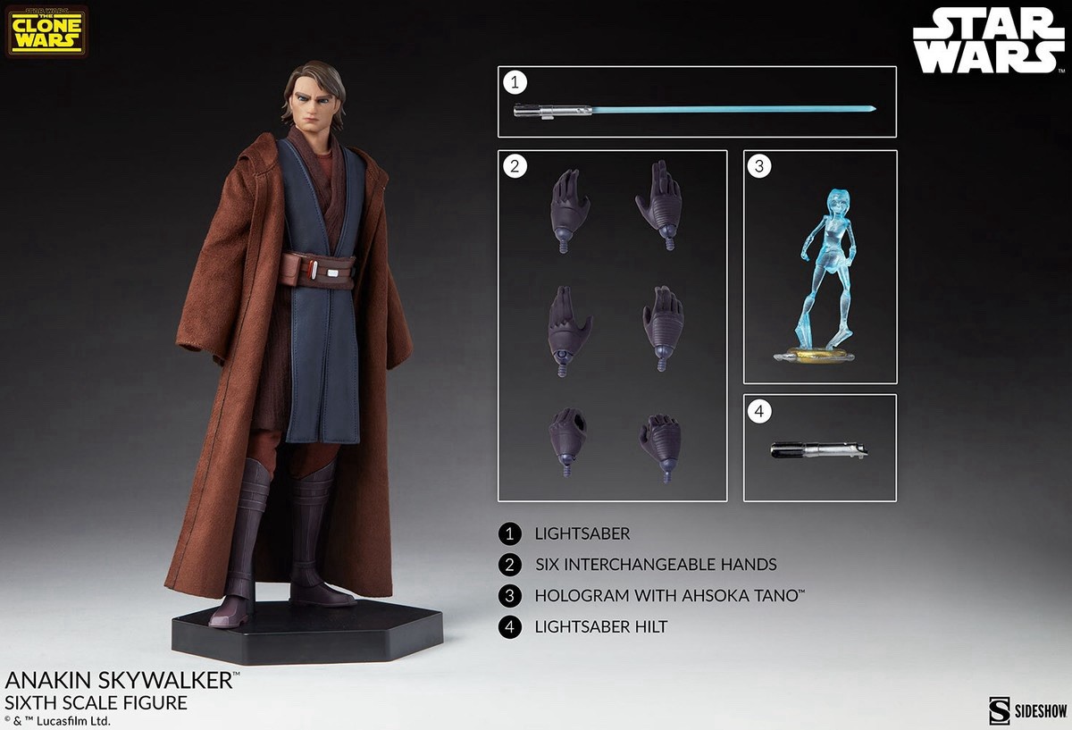 STAR WARS The Clone Wars ANAKIN SKYWALKER Sideshow Collectibles 1/6 Scale Figure