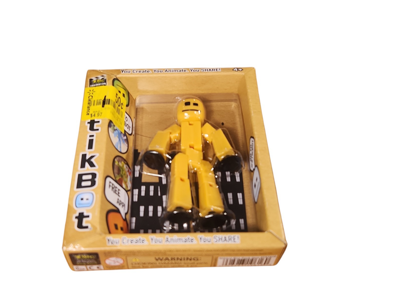 Peach Stikbot Stick Figure with Black Feet & Hands New in Original Package