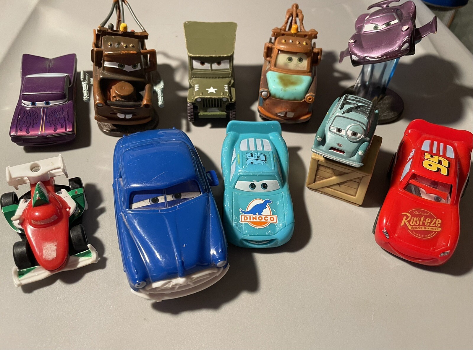 Disney Pixar Cars World Grand Prix Character Race Cars Plastic Figure Lot of 10